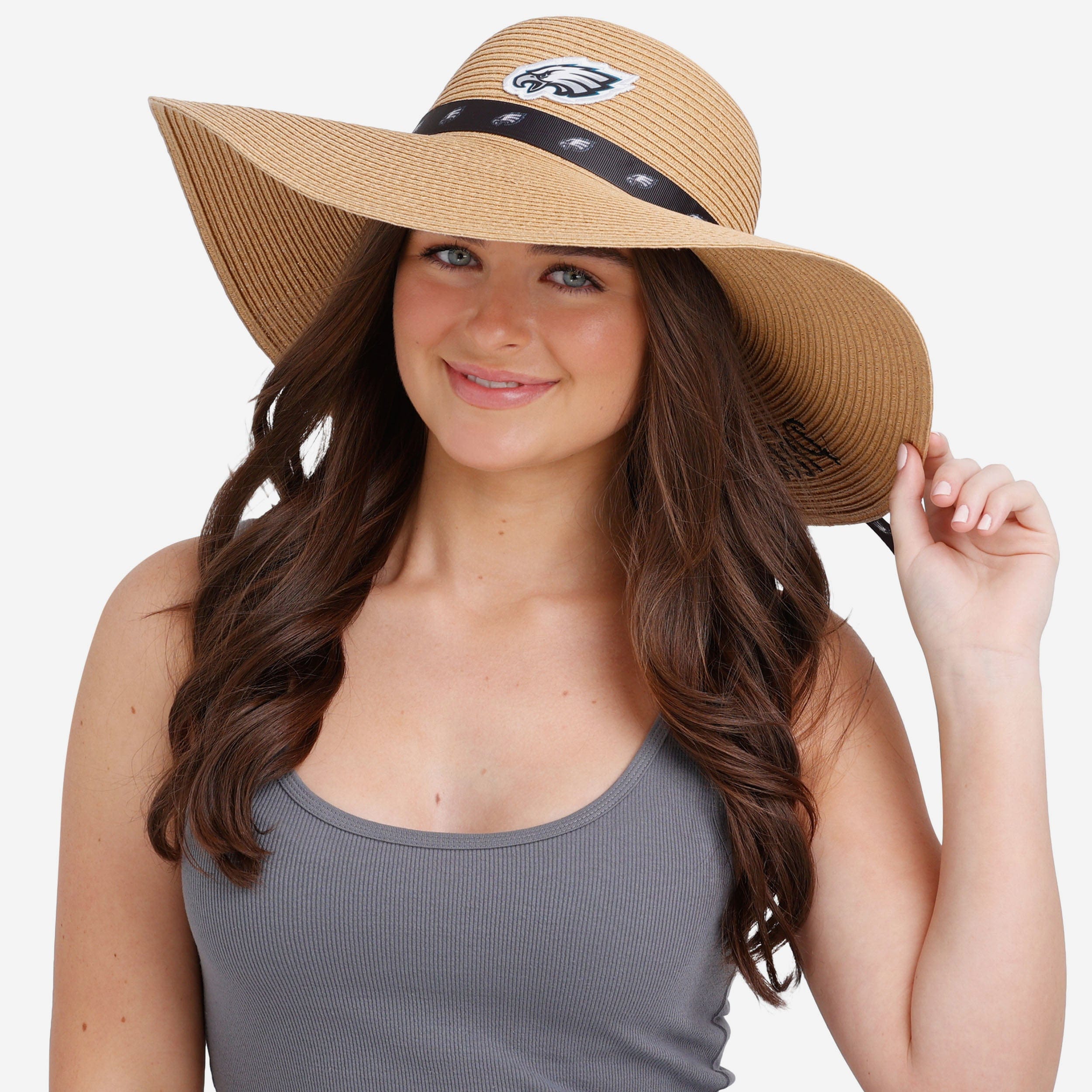 Philadelphia Eagles Women's Stylish Wordmark Beach Straw Hat