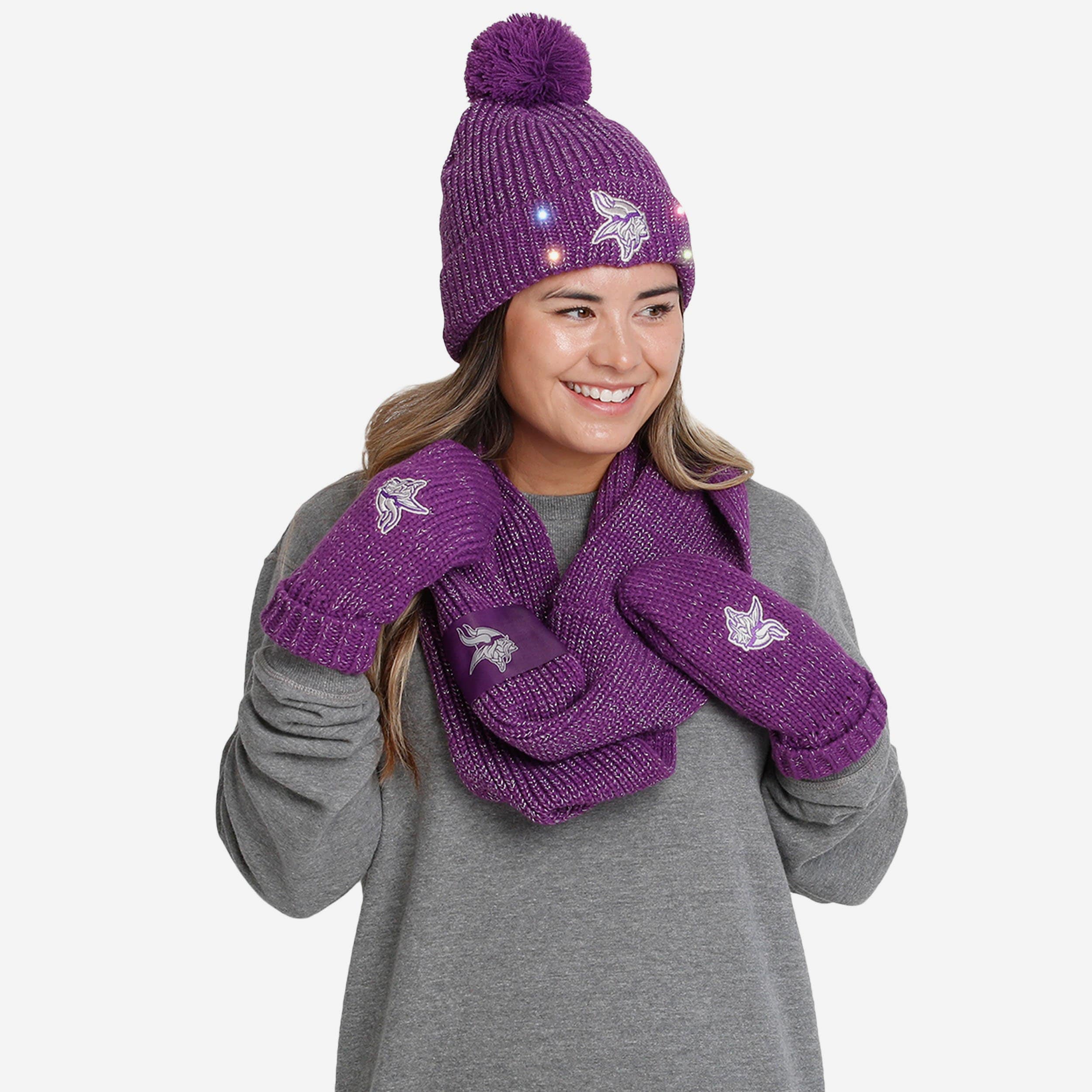 Gorgeous Minnesota Vikings Women's Glitter Knit Cold - Weather Set