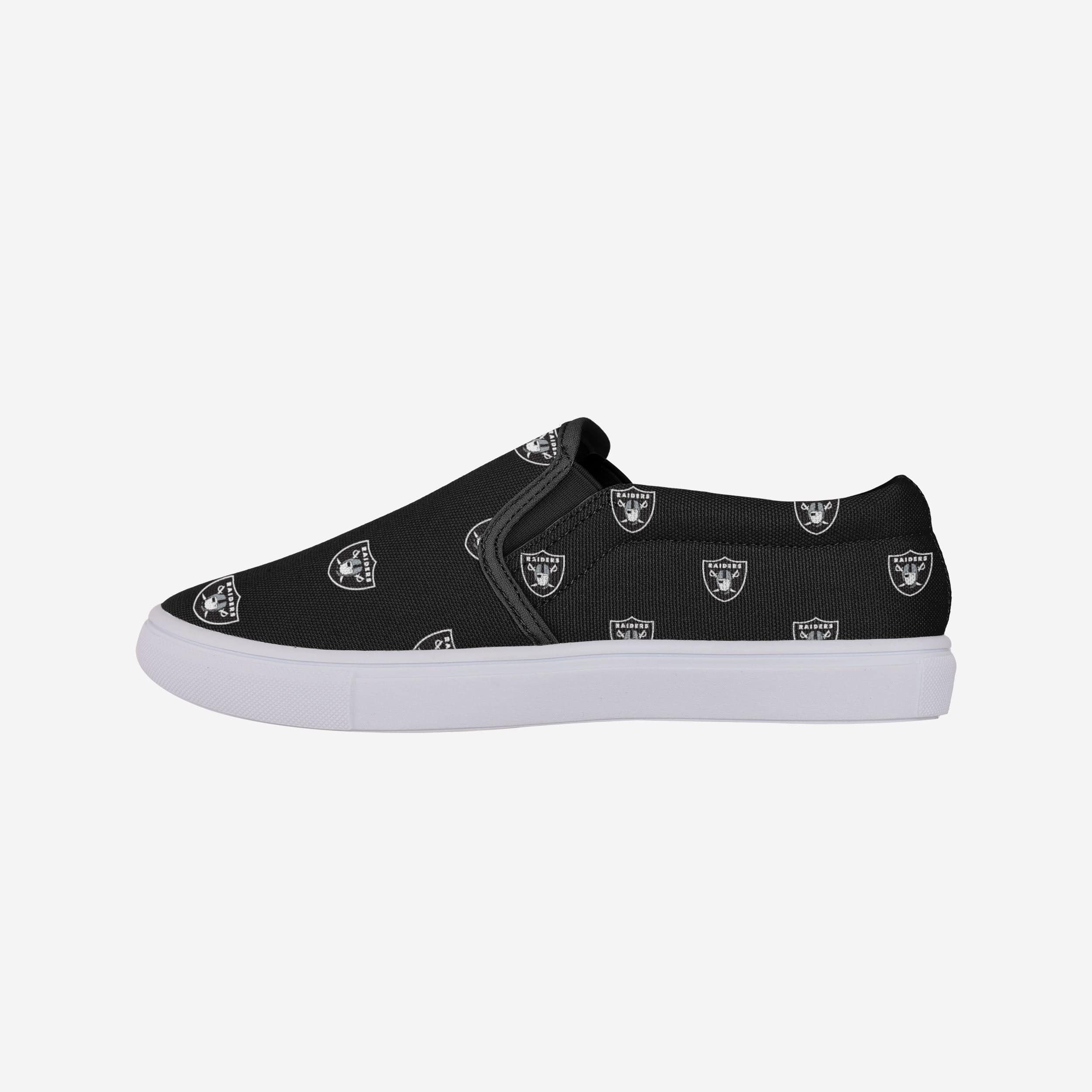 Stylish Las Vegas Raiders Women's Repeat Logo Slip-On Canvas Shoes