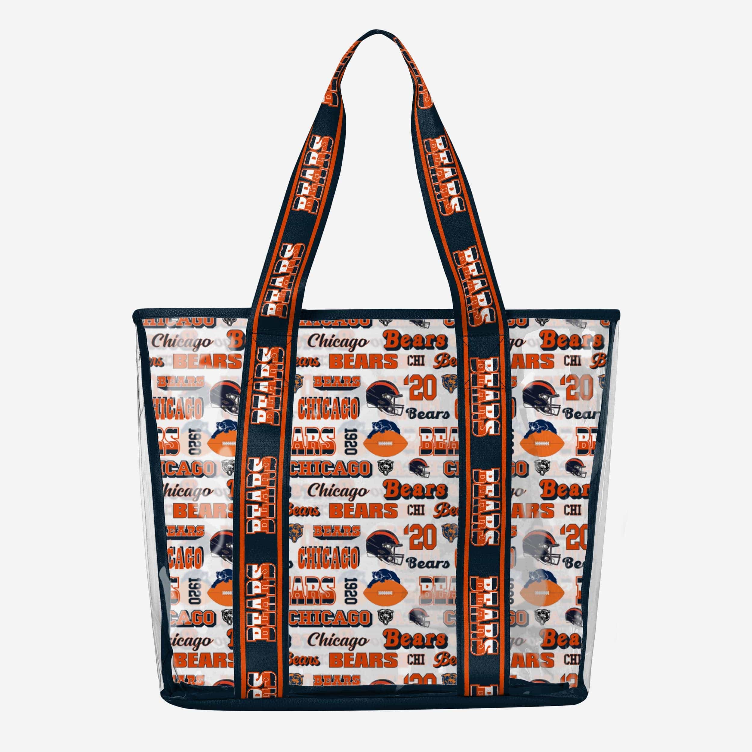 Chicago Bears Retro Print Clear Tote Bag: Show Your Fandom!