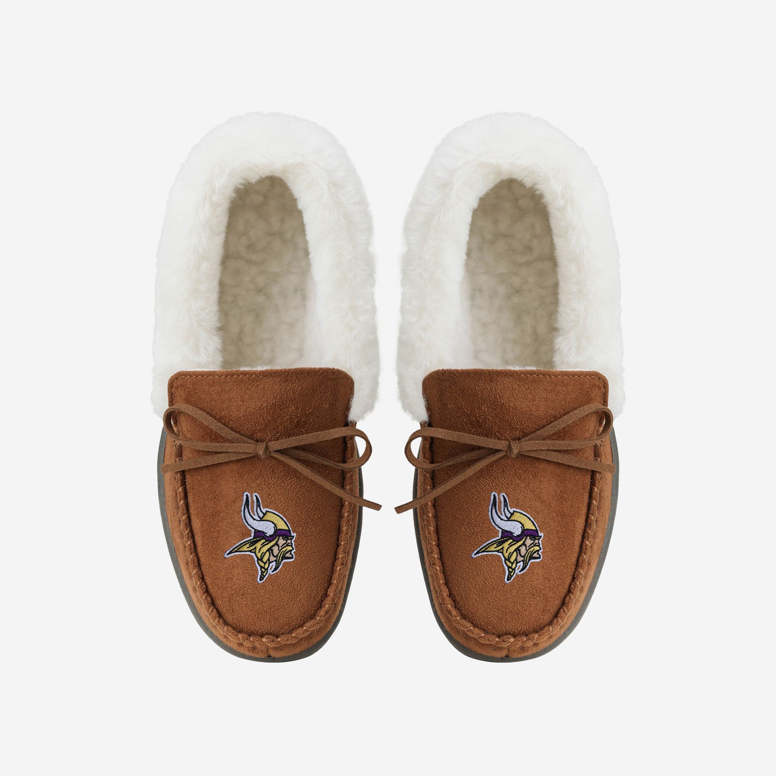 Gorgeous Minnesota Vikings Women's Tan Moccasin Slippers