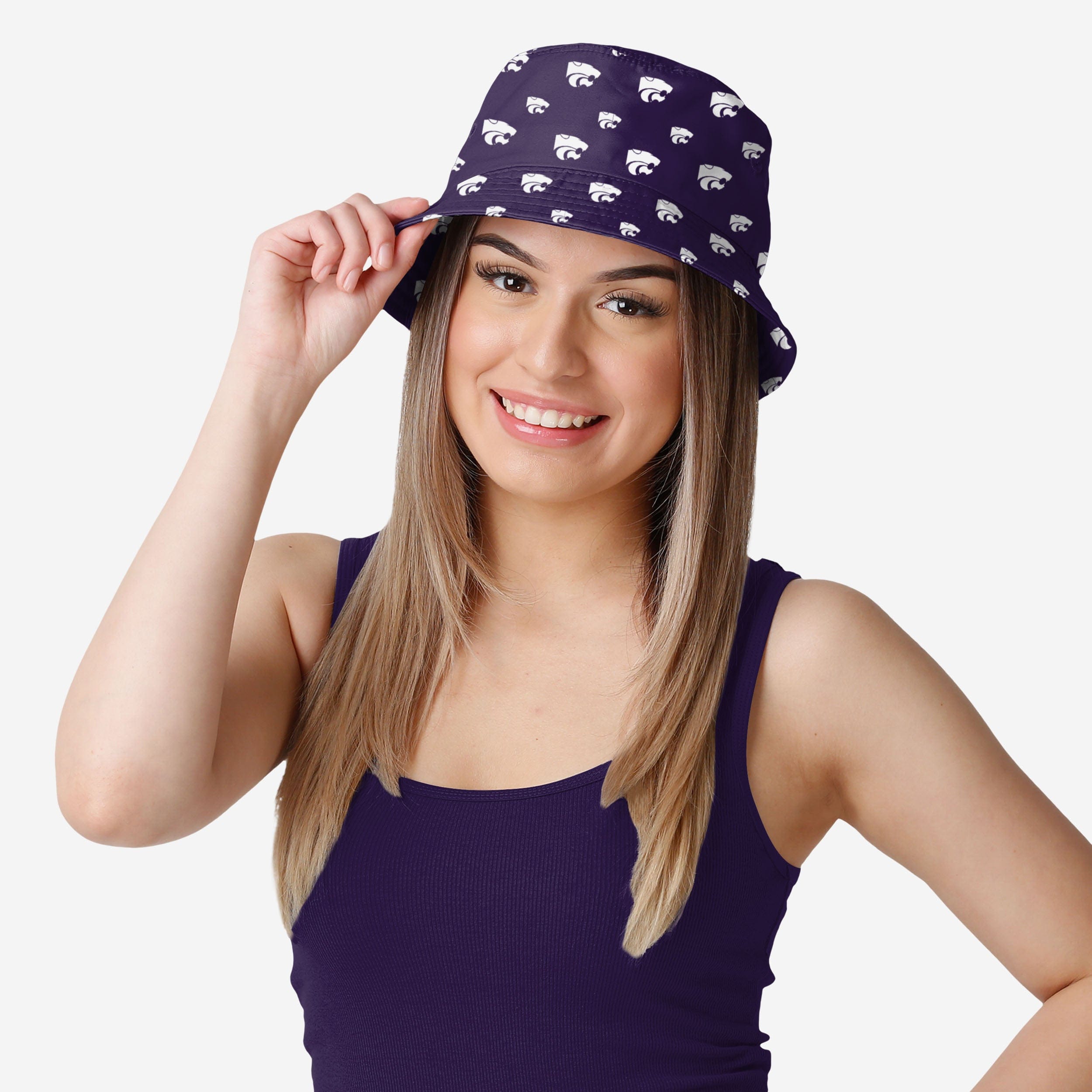 Kansas State Wildcats Mini Print Stylish Bucket Hat