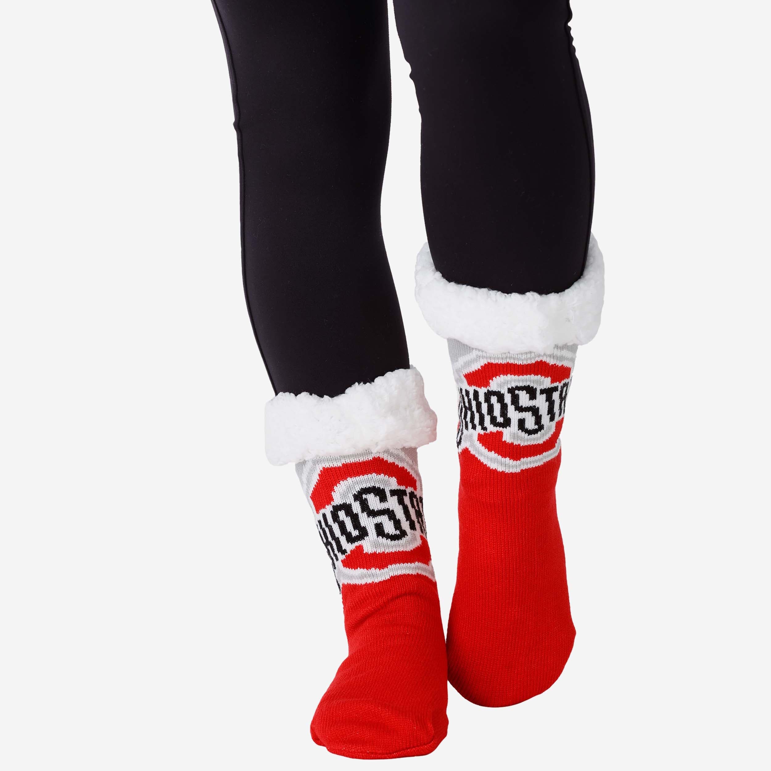 Ohio State Buckeyes Women's Fanatic 3-Pack Footy Slipper Socks
