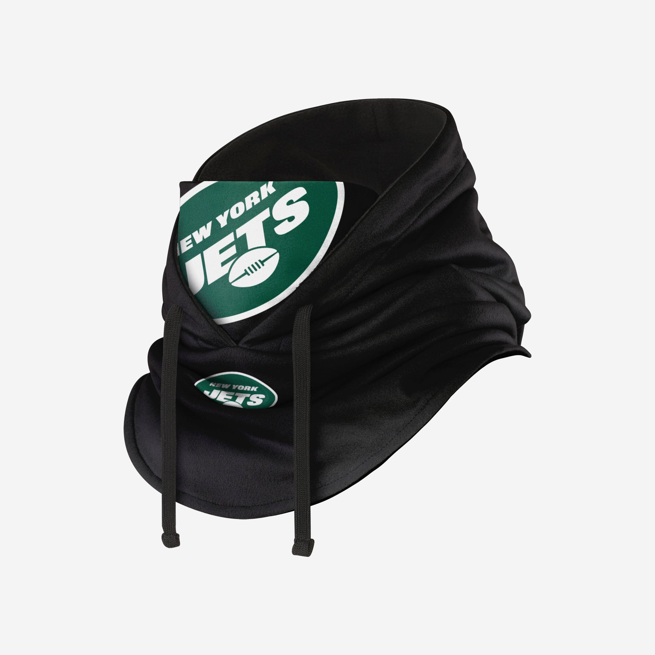 New York Jets Black Drawstring Hooded Gaiter - Stay Warm in Style!