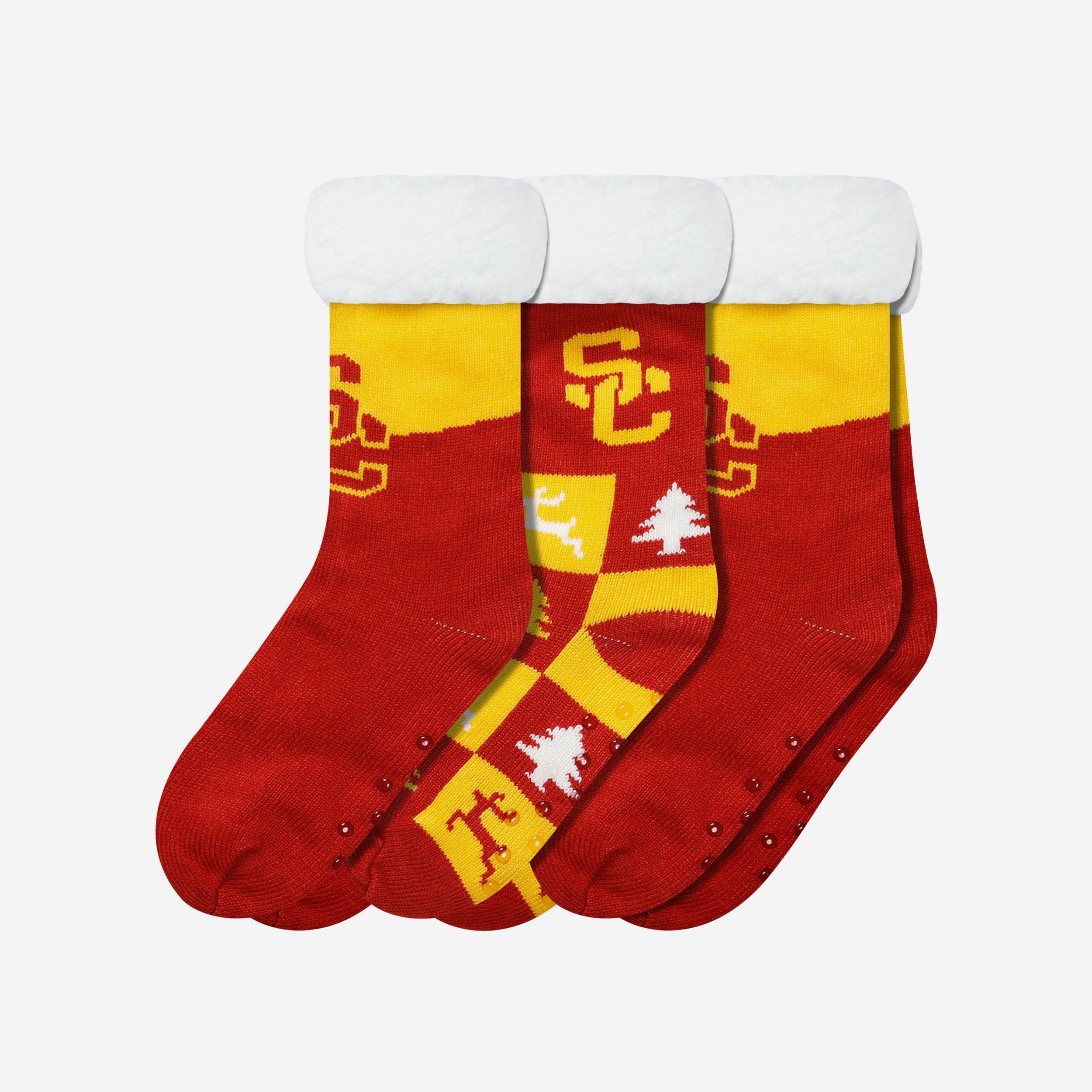USC Trojans Women's 3-Pack Fanatic Footy Slipper Socks
