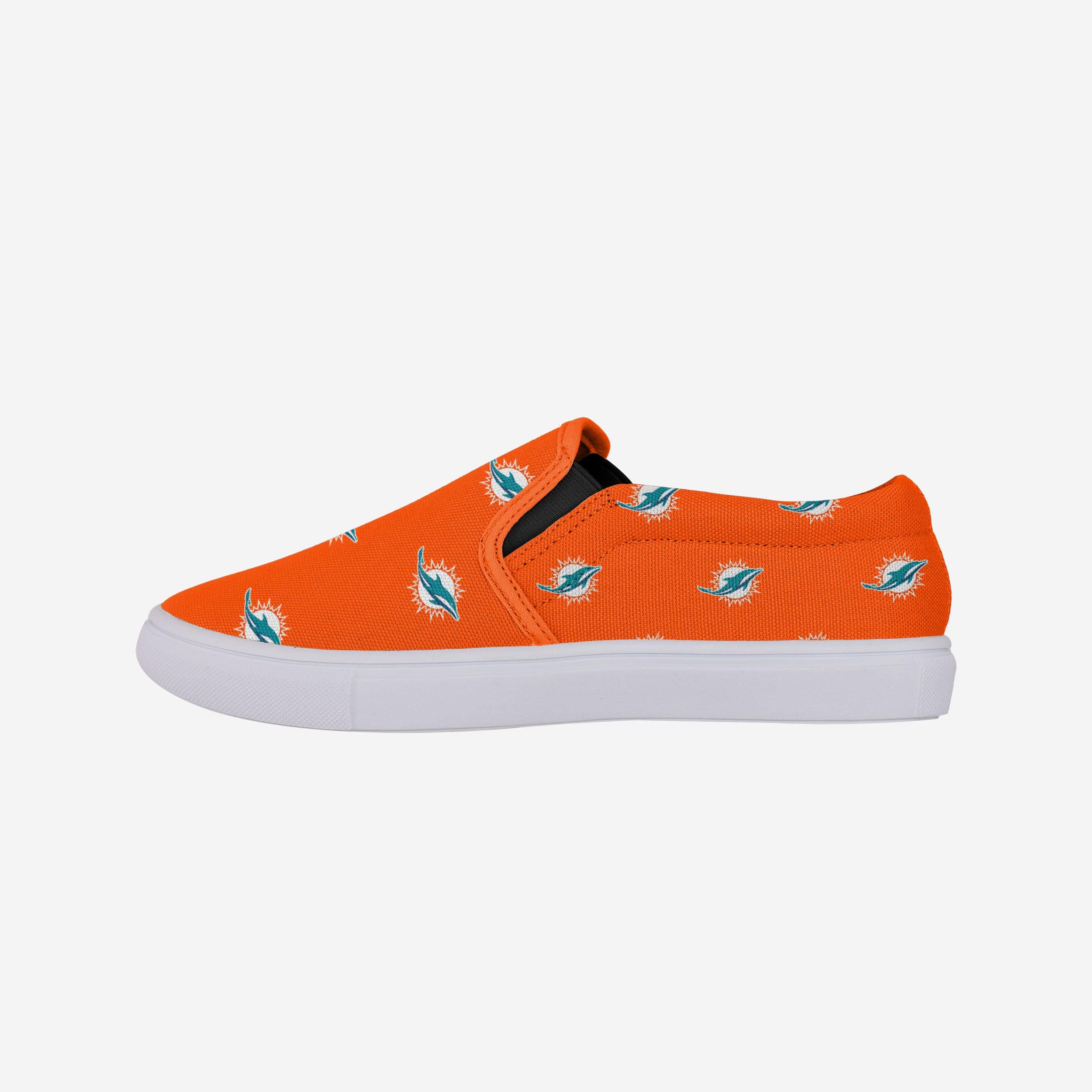 Stylish Miami Dolphins Women's Repeat Logo Slip-On Canvas Shoes