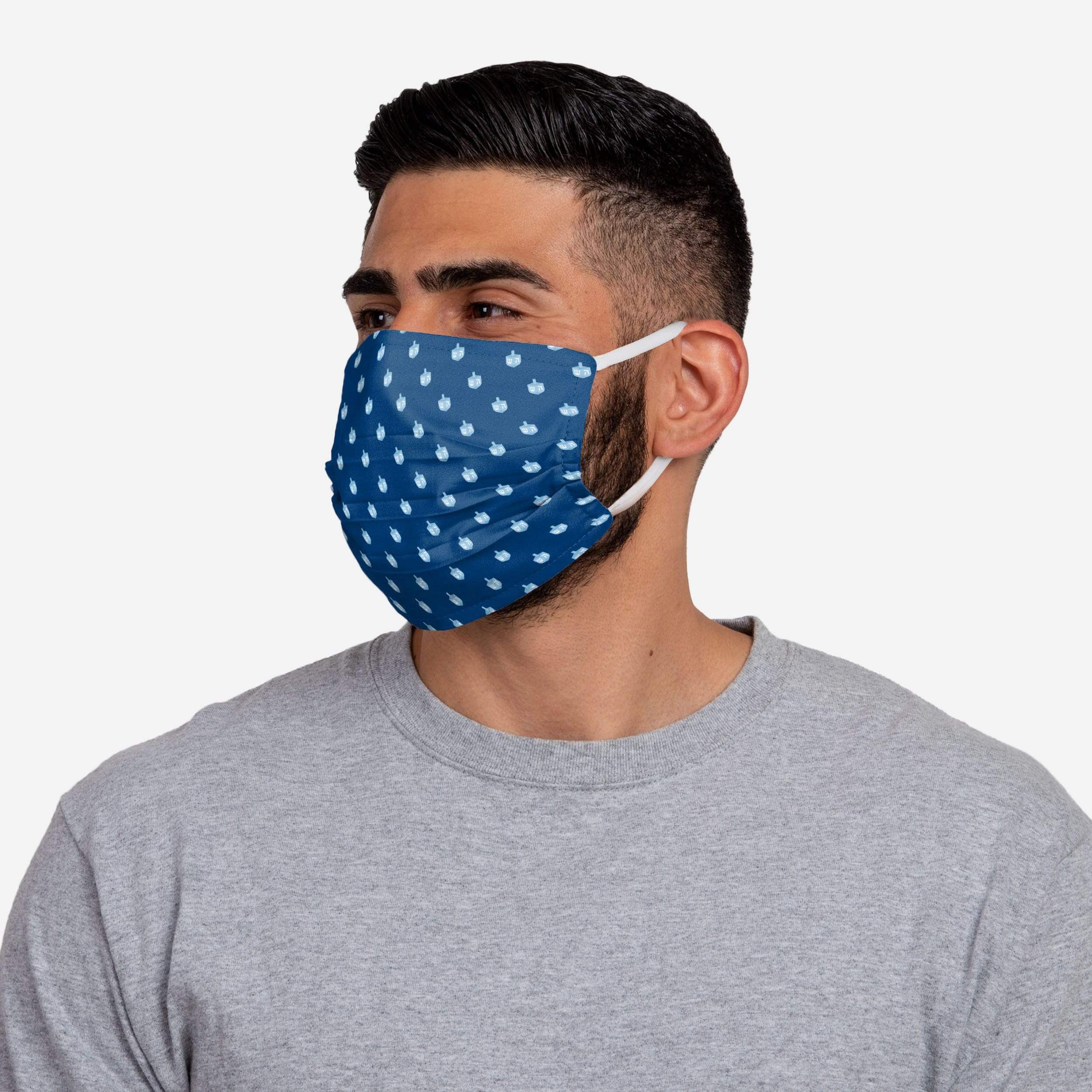 Stylish Mini Print Dreidel Pleated Face Cover - A Fashionable Choice!