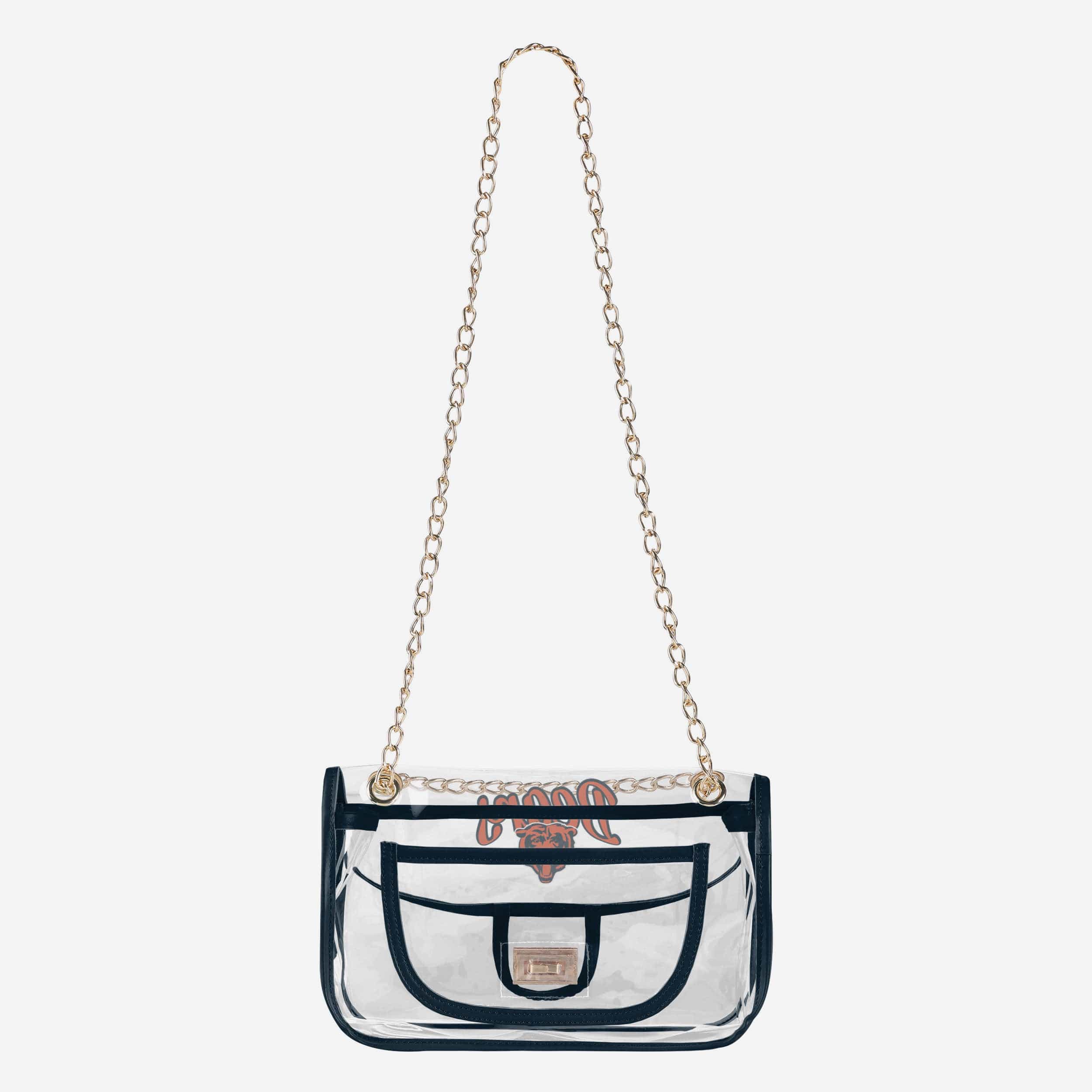 Stunning Chicago Bears Clear Crossbody Chain Bag