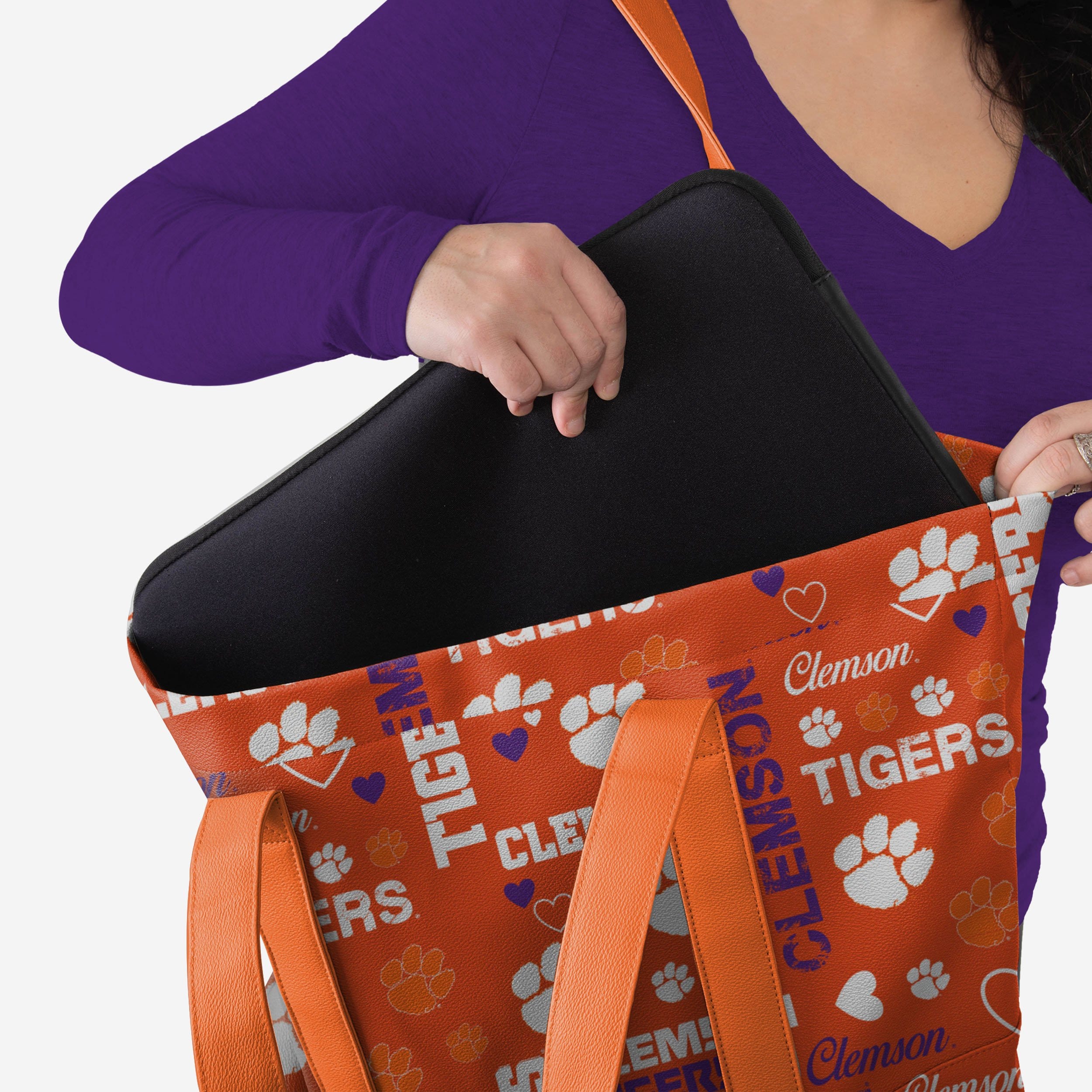 Clemson Tigers Logo Love Tote Bag - Show Your Fandom in Style!