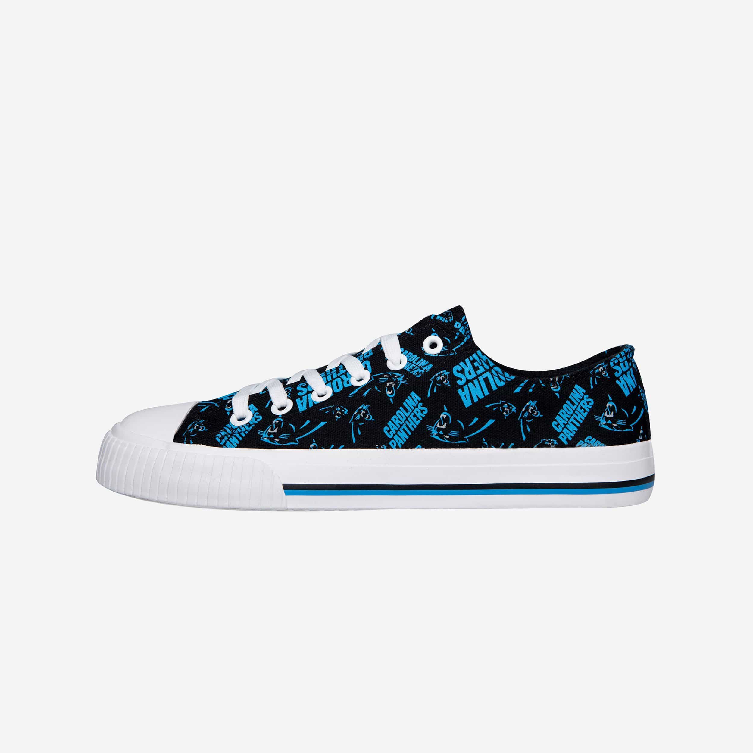 Carolina Panthers Women's Stylish Low-Top Canvas Shoes with Repeat Print