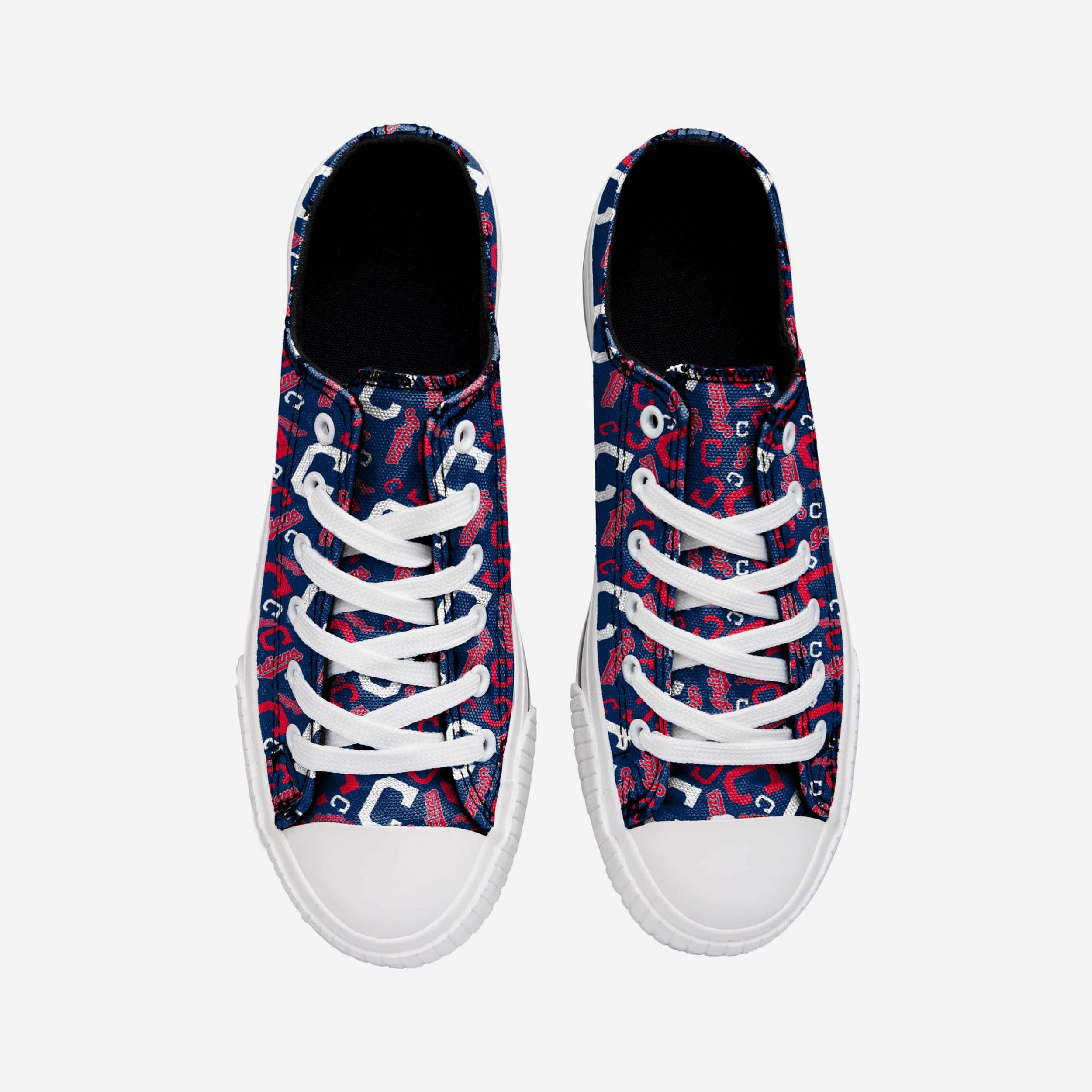 Cleveland Guardians Women's Stylish Low-Top Repeat Print Canvas Shoes