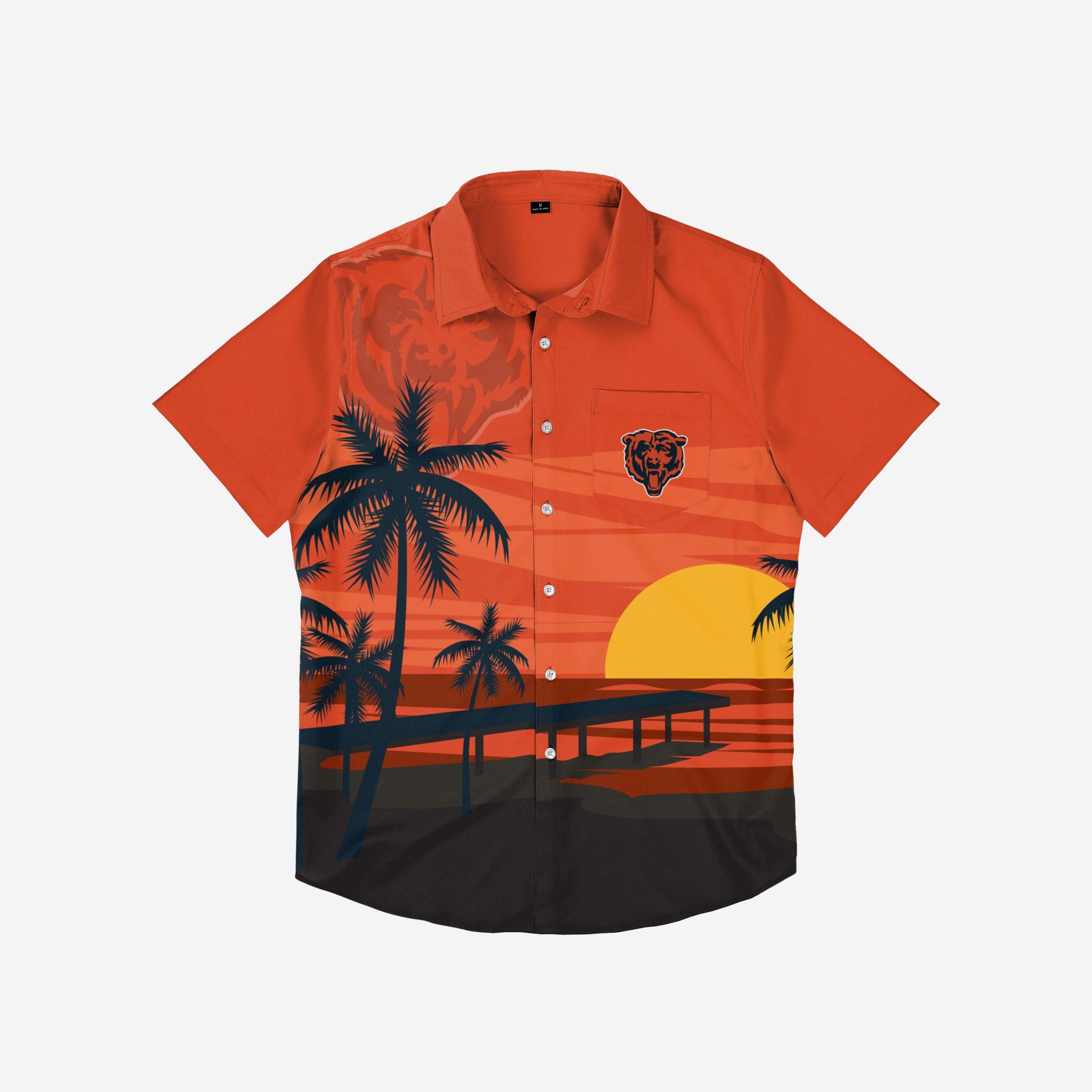Hot Chicago Bears Tropical Sunset Button - Up Shirt