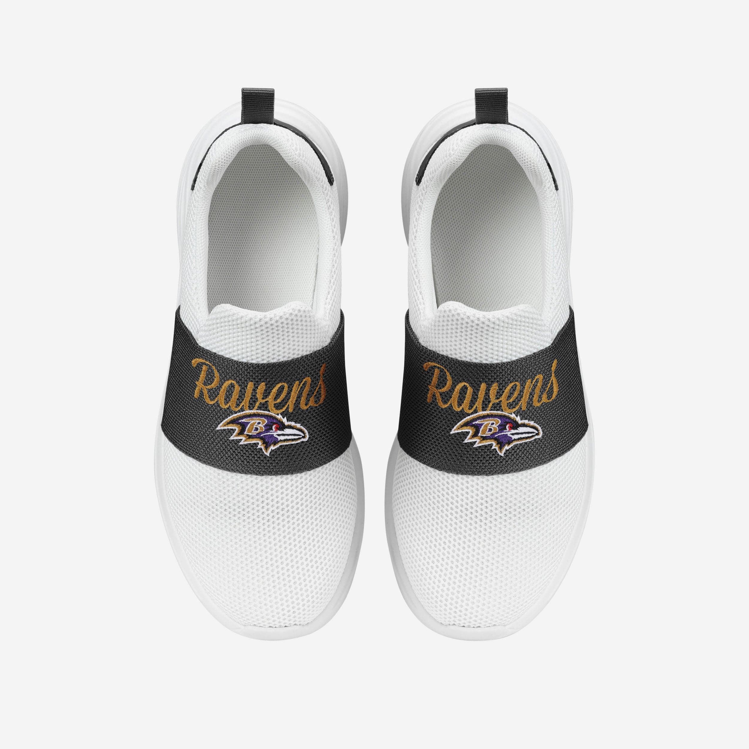 Baltimore Ravens Women's Stylish White Slip-On Sneakers