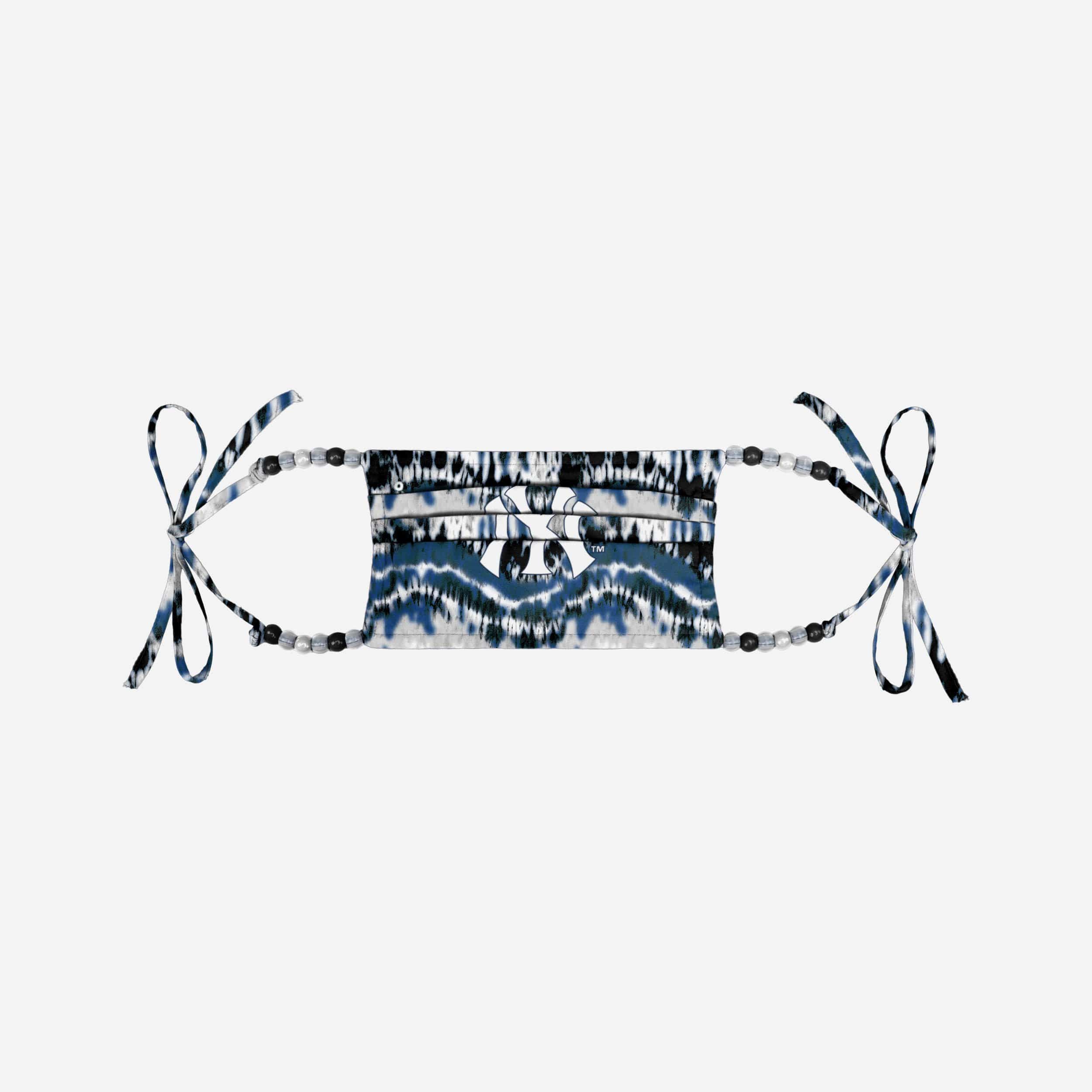 New York Yankees Tie-Dye Beaded Tie-Back Face Cover - Show Your Team Spirit!