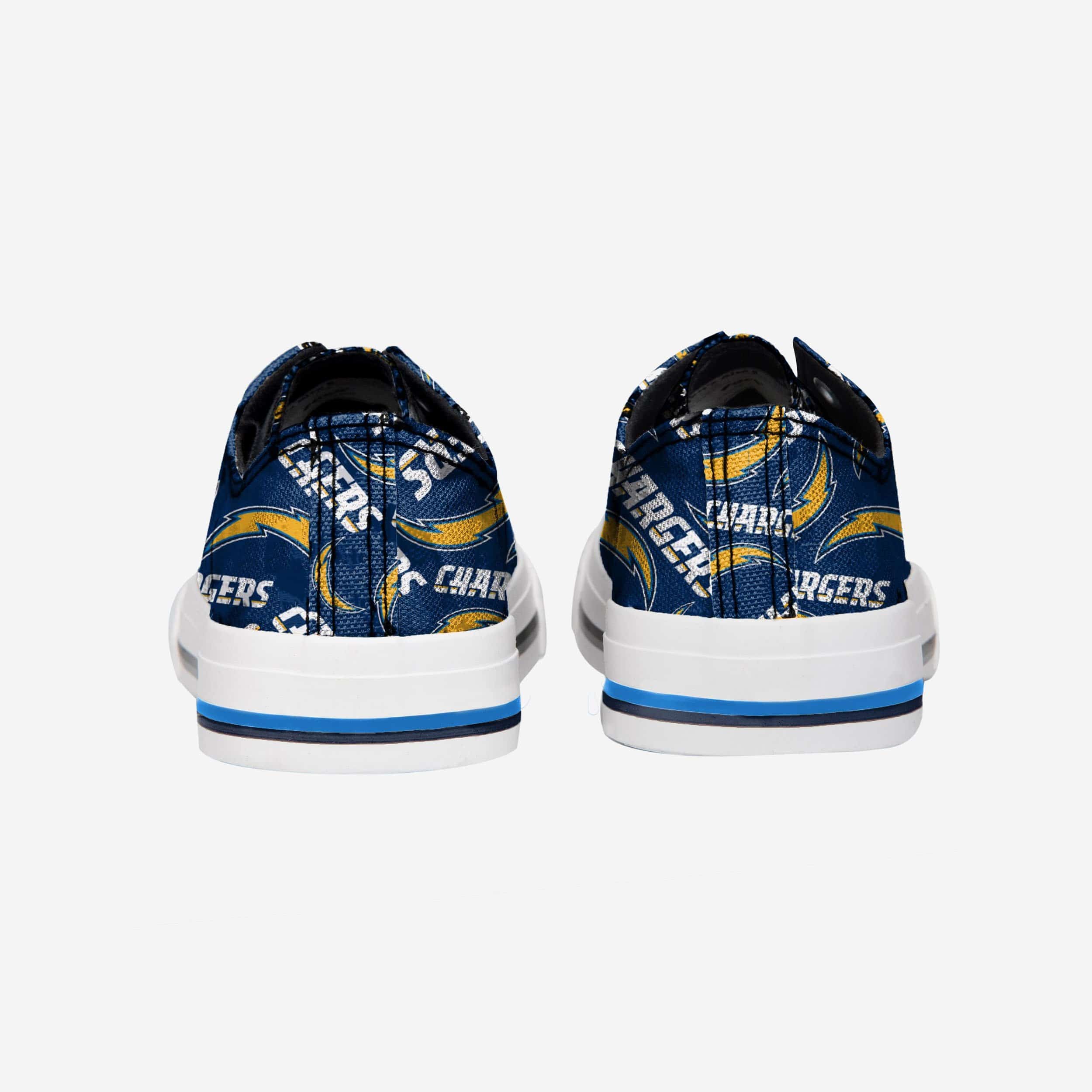 Stylish Los Angeles Chargers Women's Low-Top Repeat Print Canvas Shoes