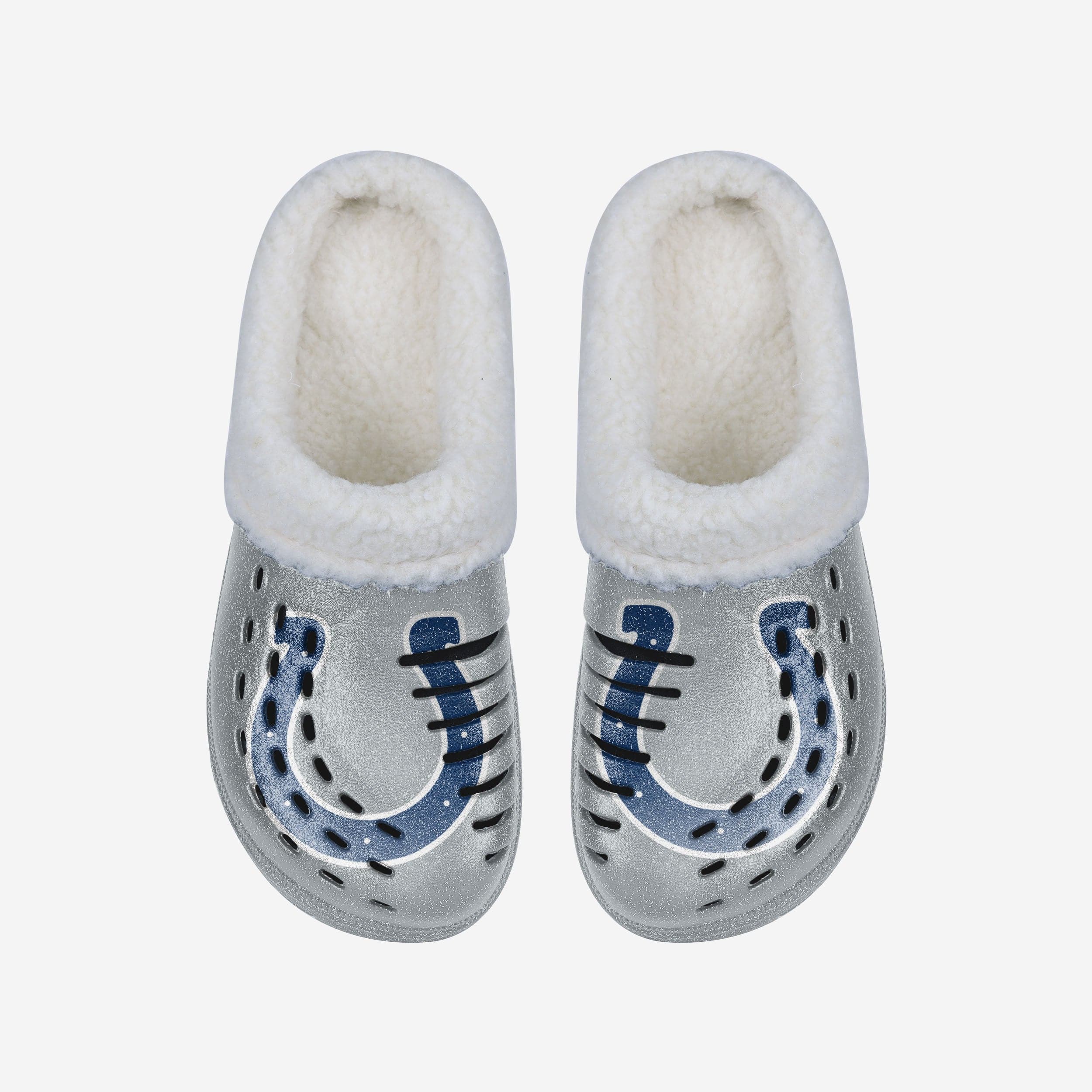 Sparkling Indianapolis Colts Women's Sherpa-Lined Glitter Clogs