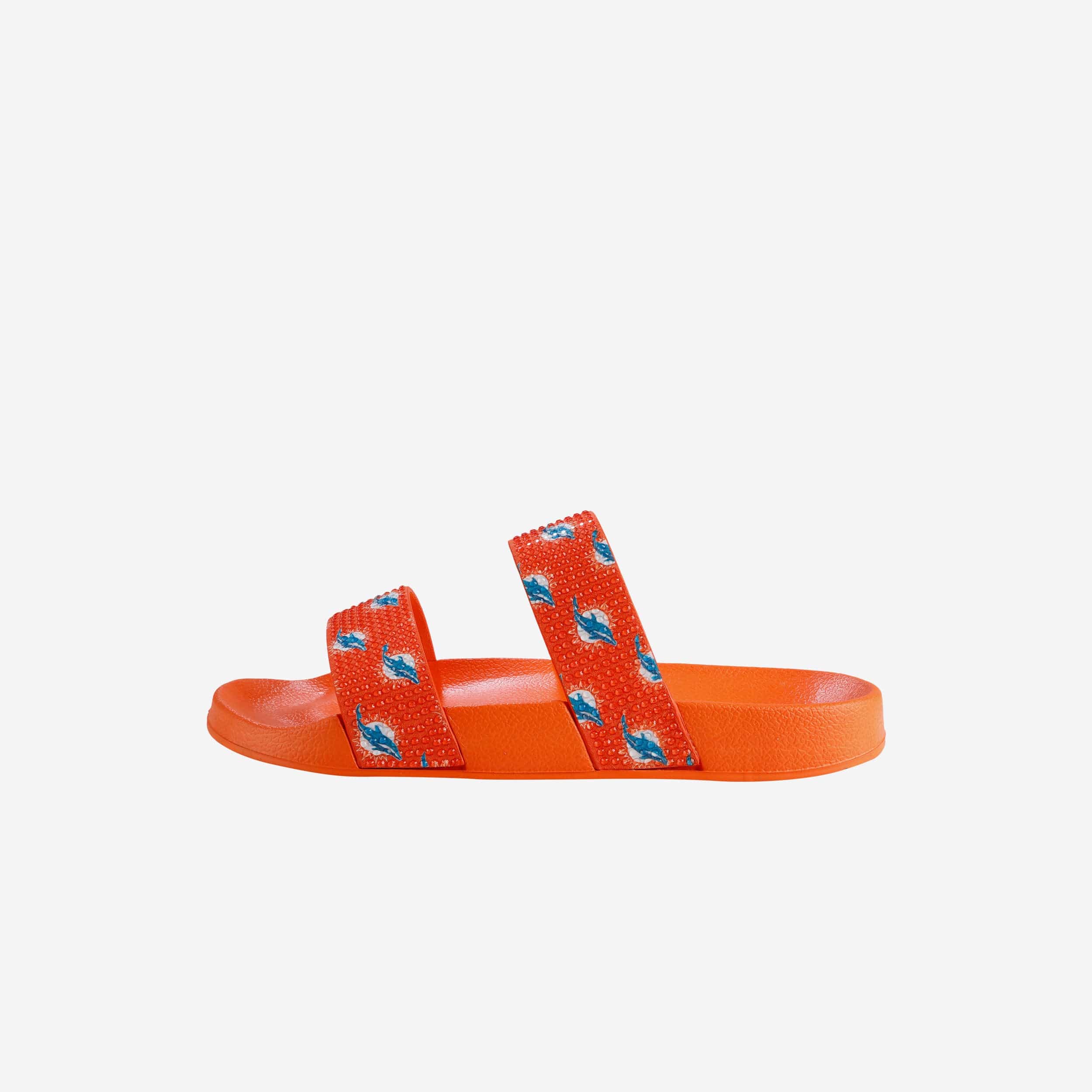 Glamorous Miami Dolphins Women's Double Strap Shimmer Sandals