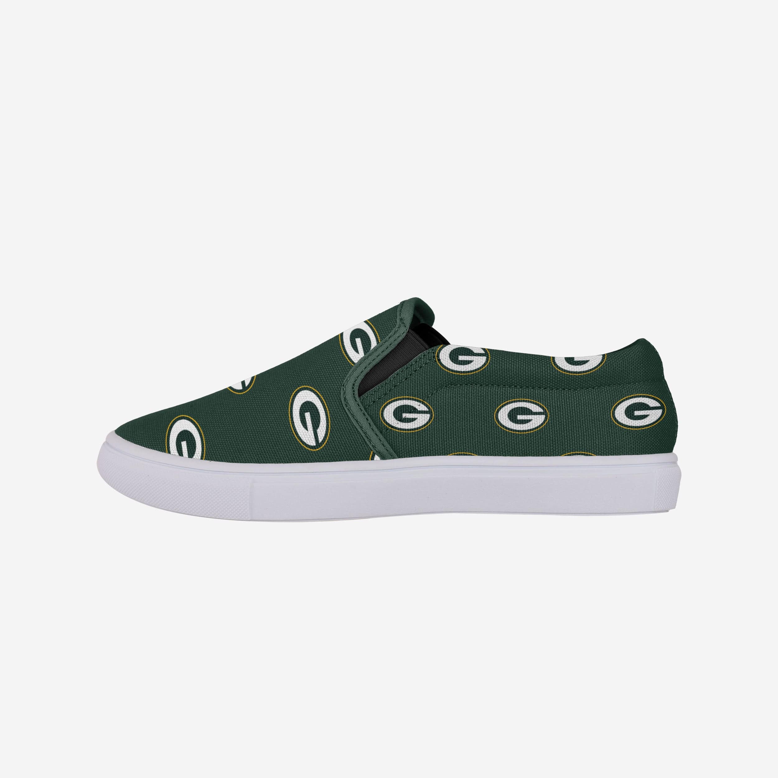 Stylish Green Bay Packers Women's Slip-On Canvas Shoes with Repeat Logo