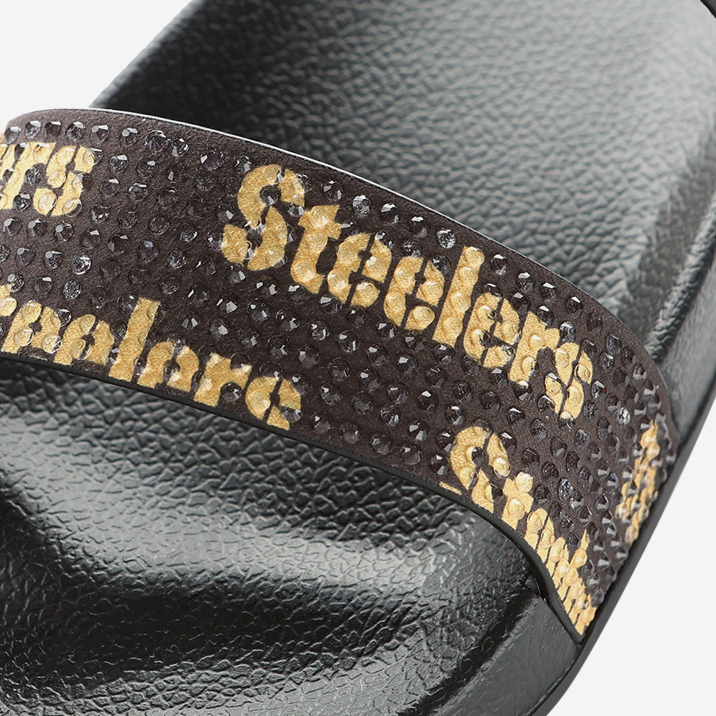 Sparkling Pittsburgh Steelers Women's Double Strap Sandals