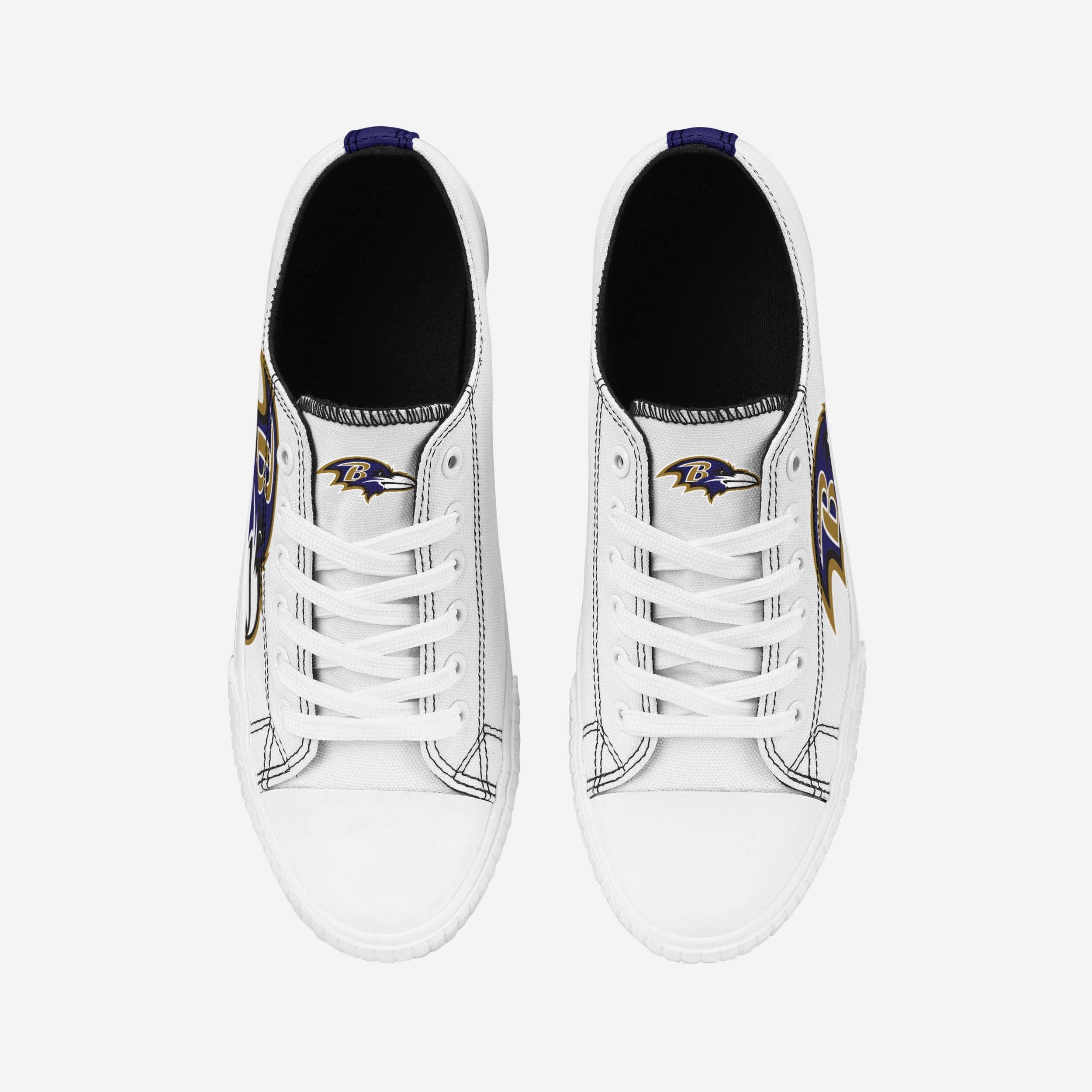 Baltimore Ravens Women's Stylish Big Logo Low Top White Canvas Shoes