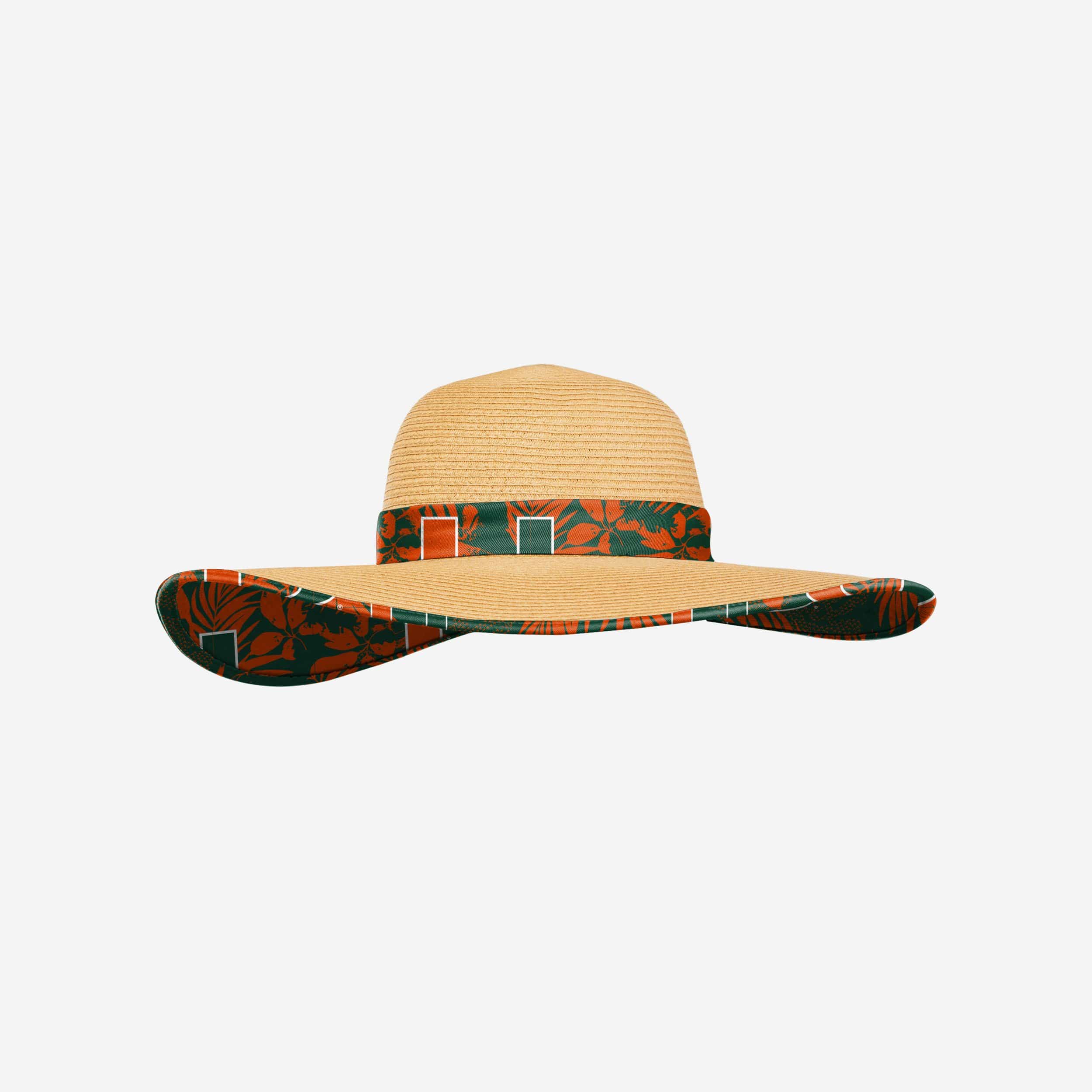 Gorgeous Miami Hurricanes Women's Floral Straw Hat for Summer Fans