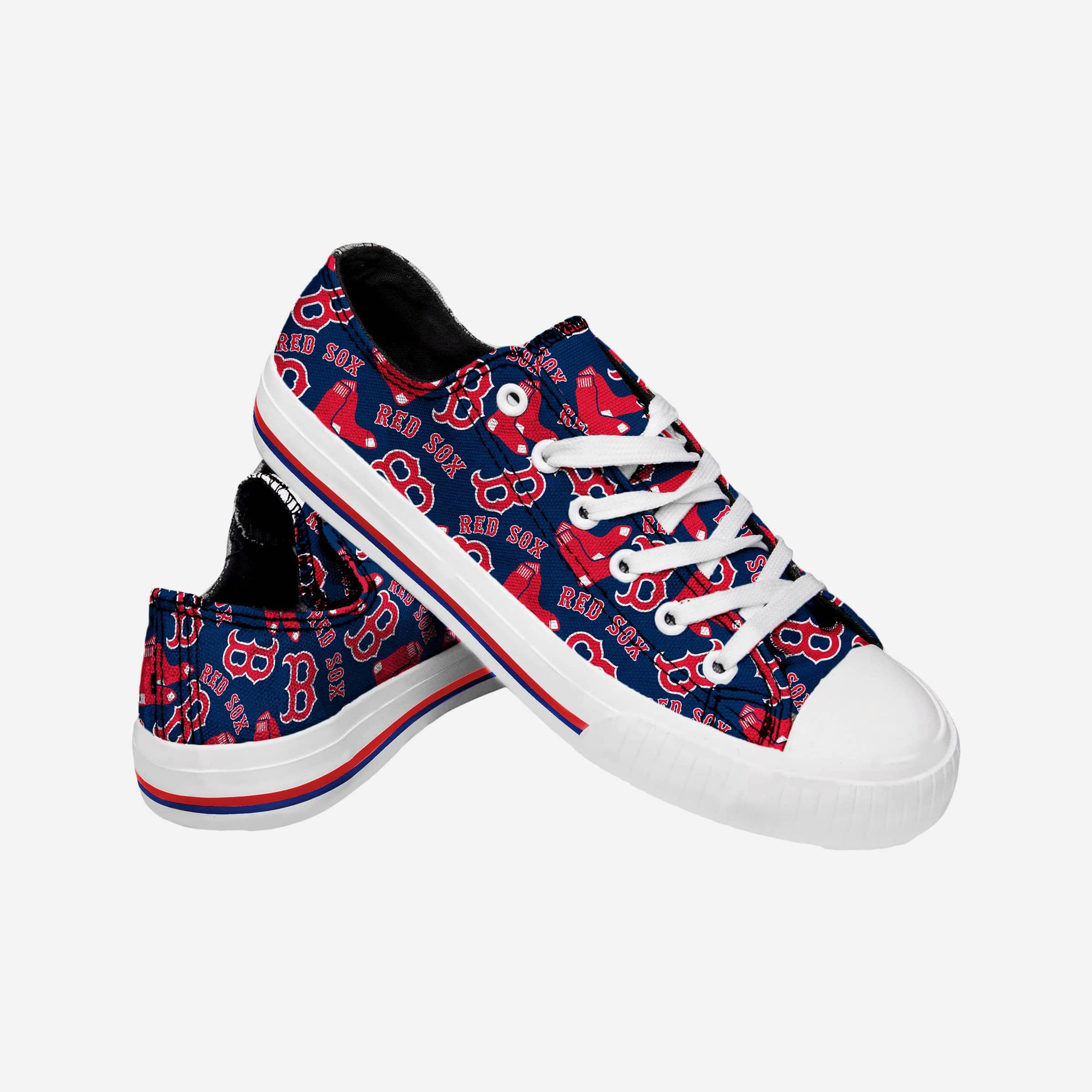 Gorgeous Boston Red Sox Women's Low Top Repeat Print Canvas Shoes