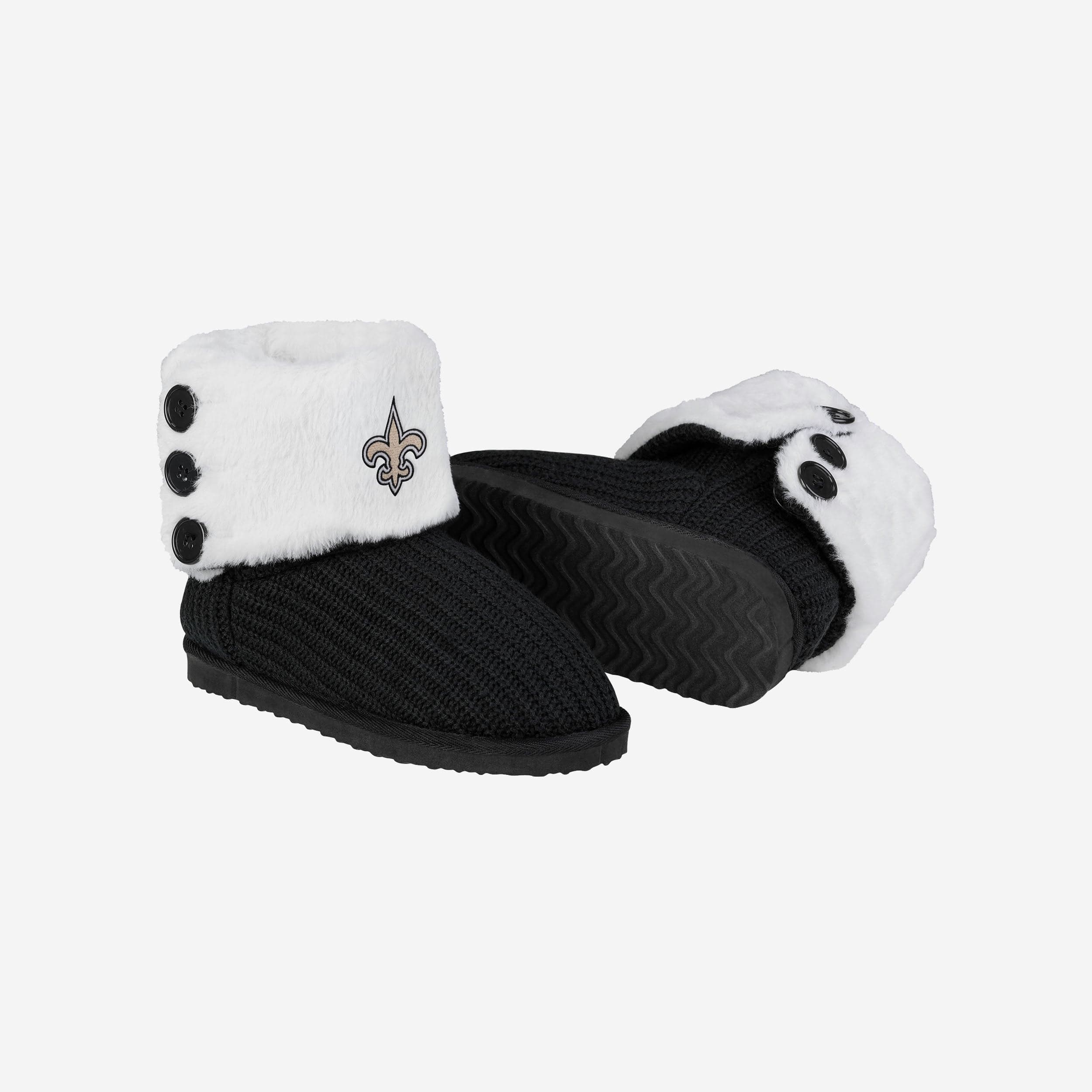 Luxury New Orleans Saints Knit Button Boot Slippers - Show Your Team Spirit!