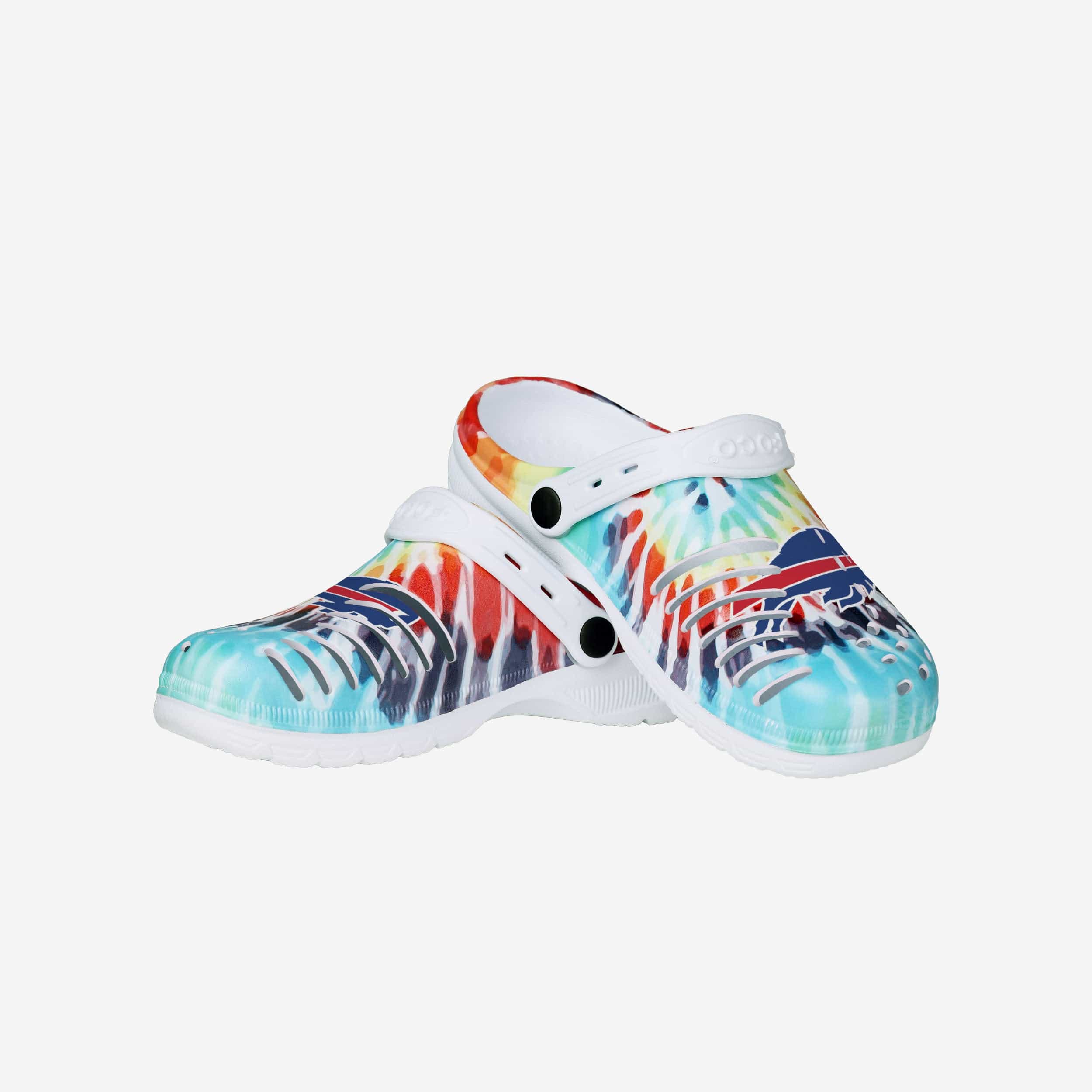 Buffalo Bills Women's Stylish Tie-Dye Clogs with Straps