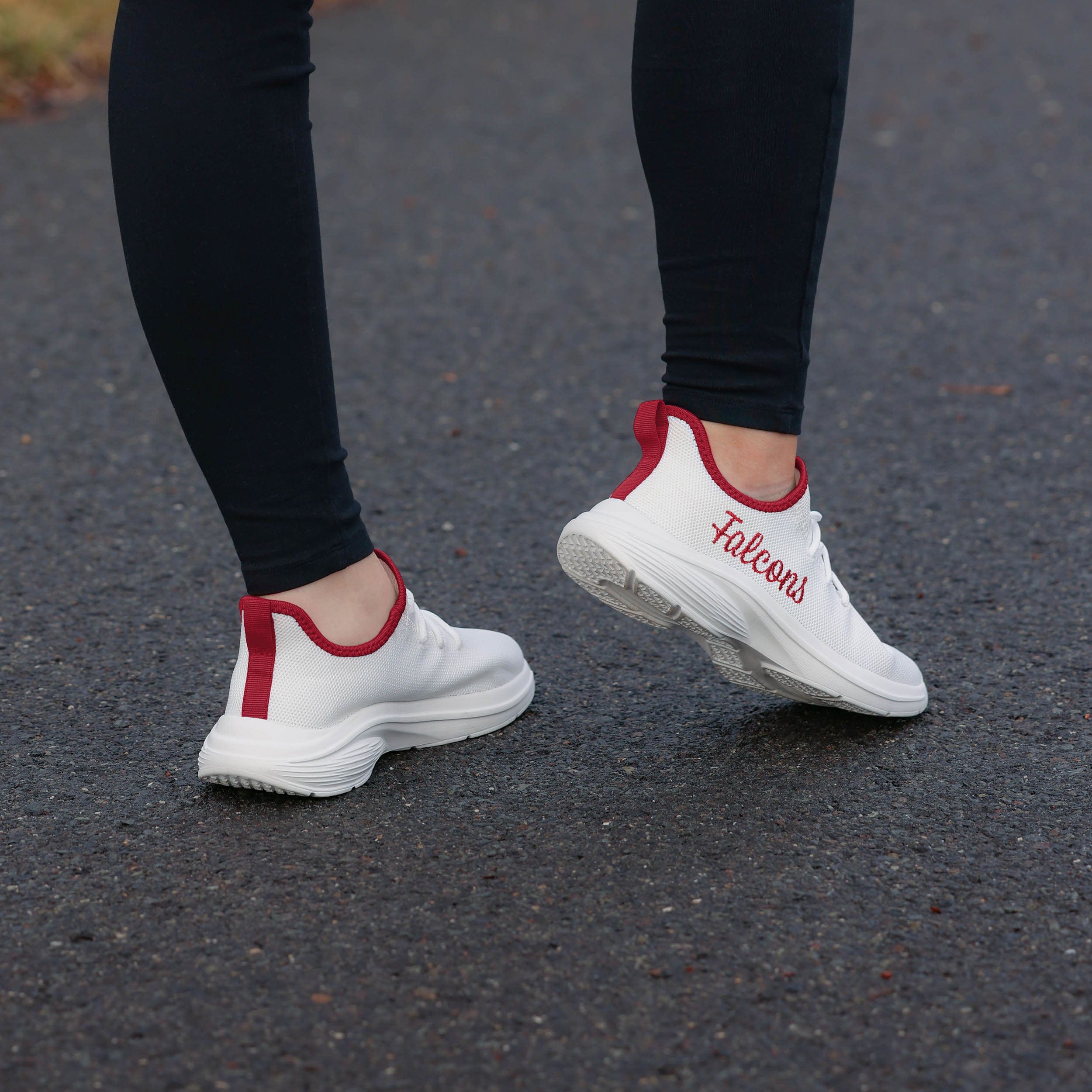 Atlanta Falcons Women's Stylish White Midsole Sneakers