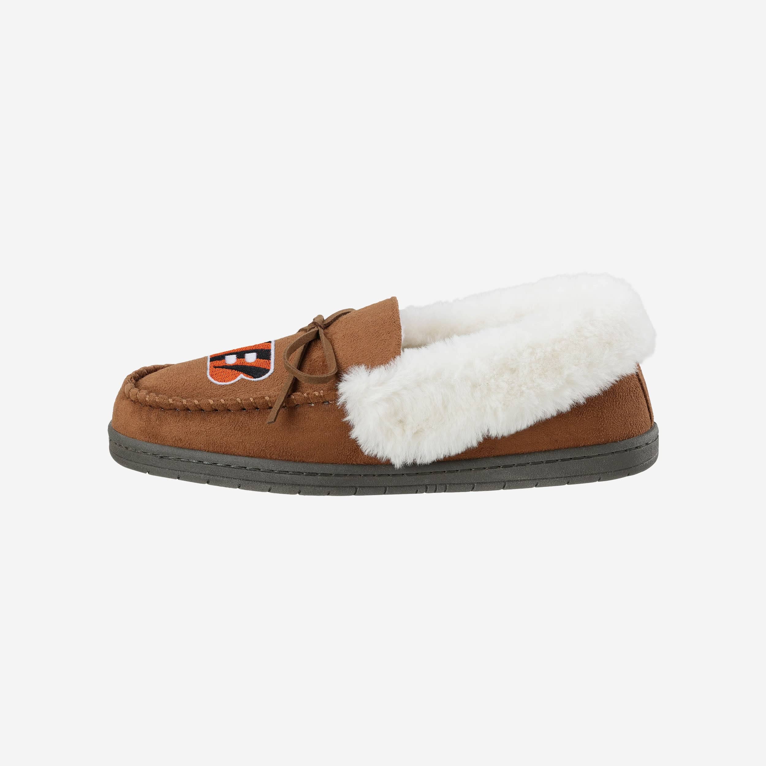 Cincinnati Bengals Women's Stylish Tan Moccasin Slippers