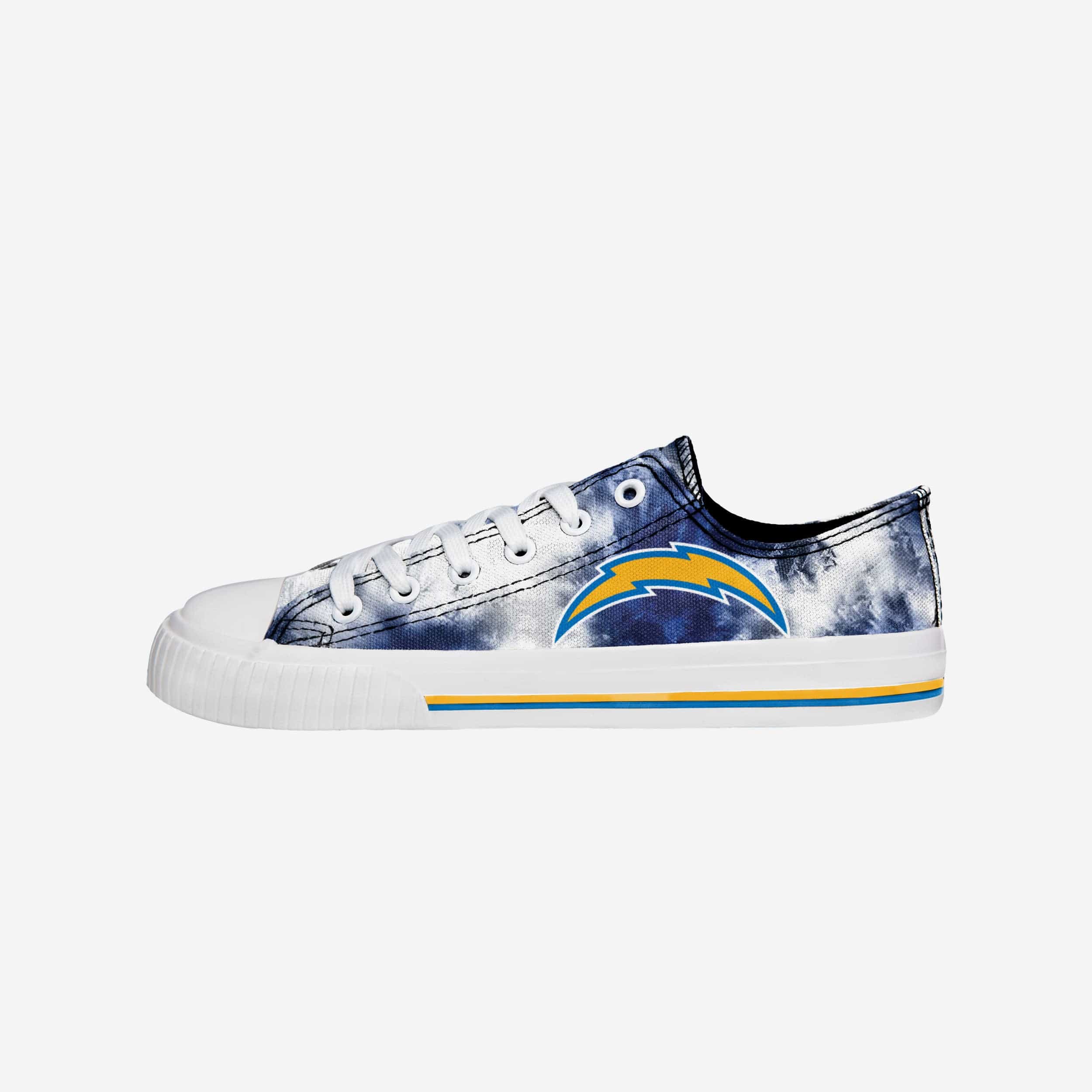 Los Angeles Chargers Women's Stylish Low-Top Tie-Dye Canvas Shoes