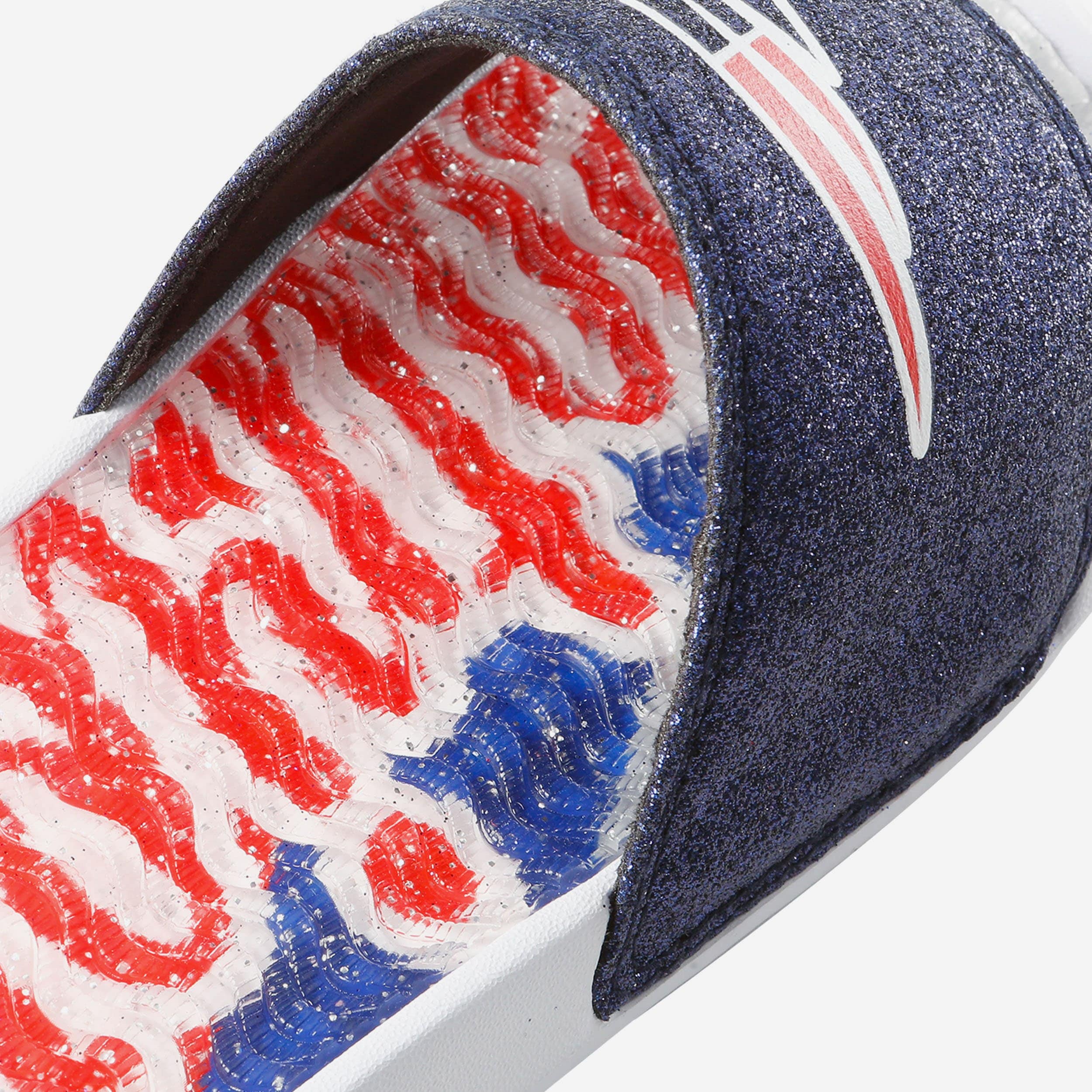 New England Patriots Women's Sparkling Gel Slides - Shine with Team Spirit!