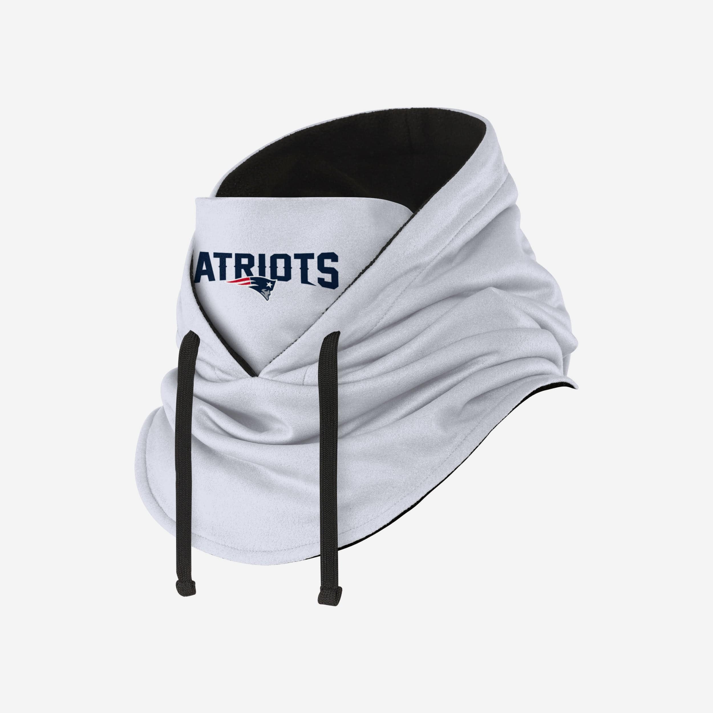 New England Patriots Stunning White Drawstring Hooded Gaiter - Must - Have for Fans