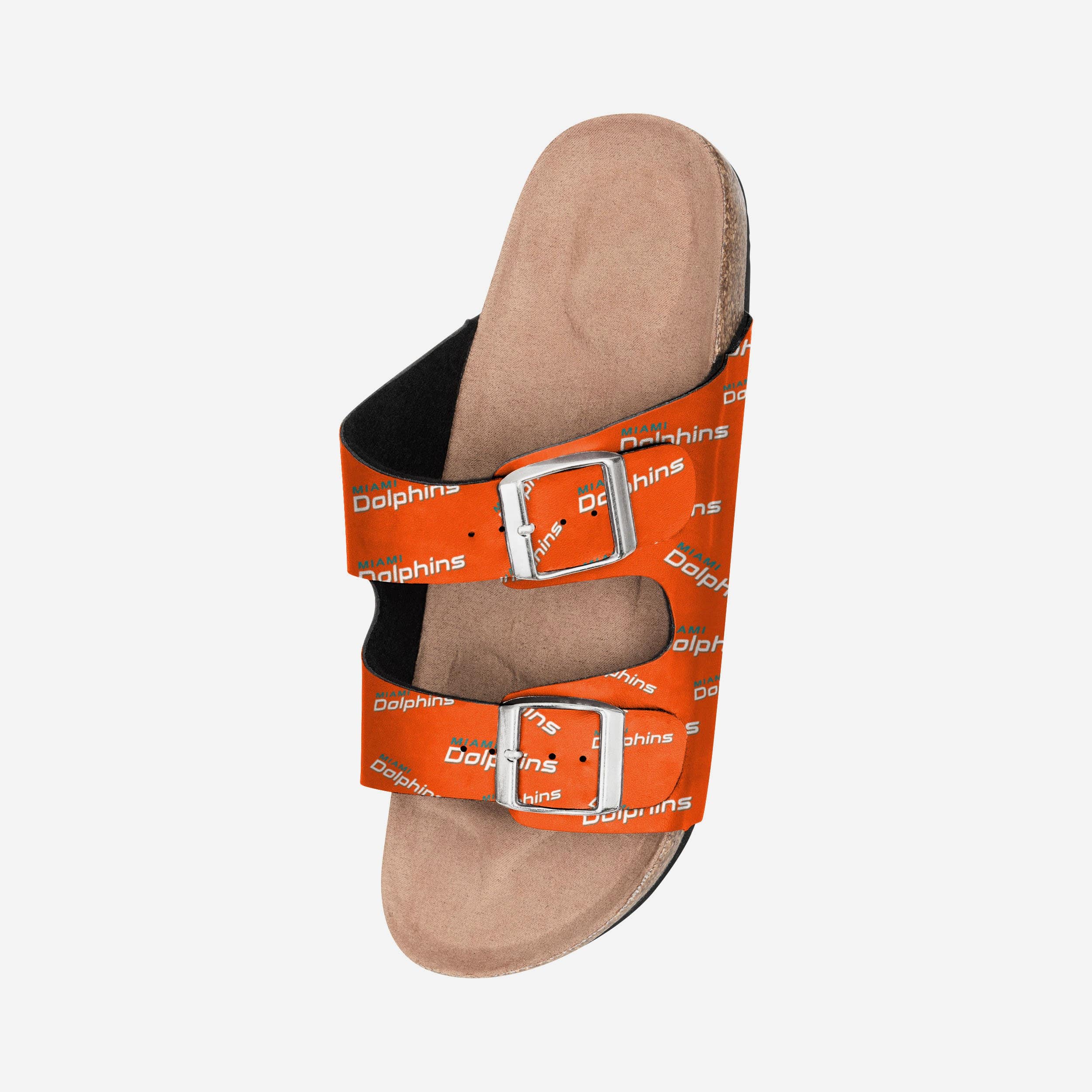 Miami Dolphins Women's Stylish Mini Print Double Buckle Sandals