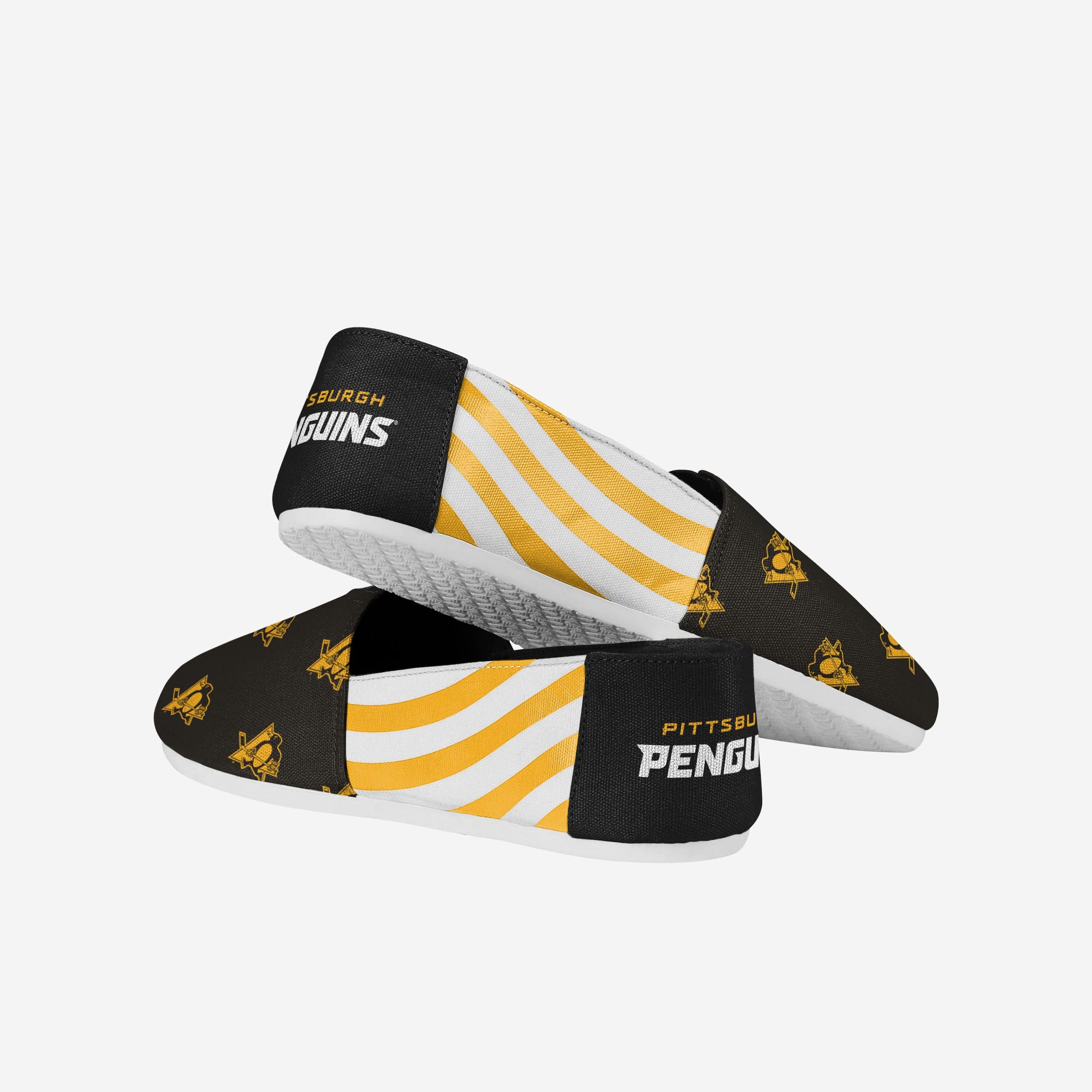 Stylish Pittsburgh Penguins Women's Stripe Canvas Shoes - Show Your Team Spirit!