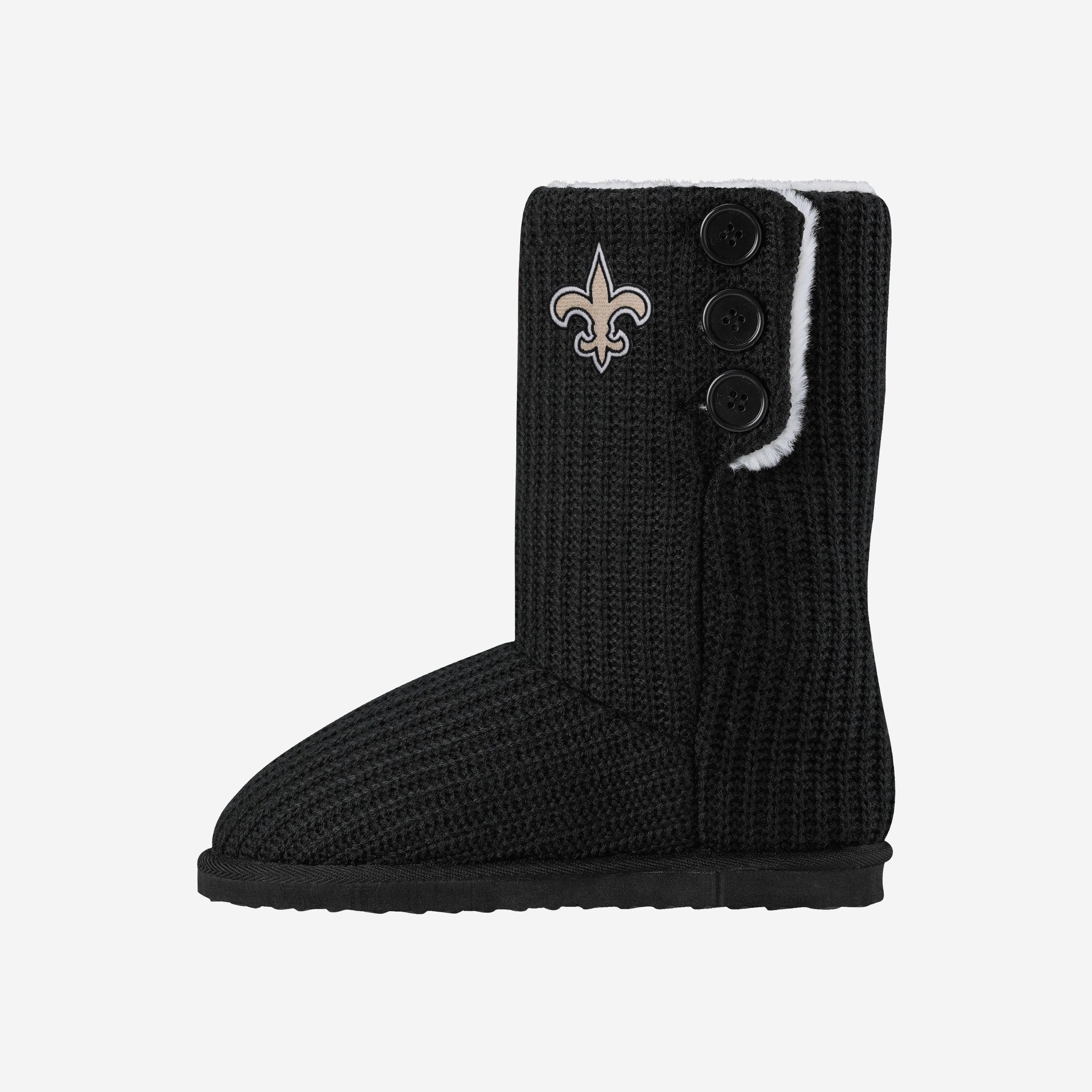 Luxury New Orleans Saints Knit Button Boot Slippers - Show Your Team Spirit!