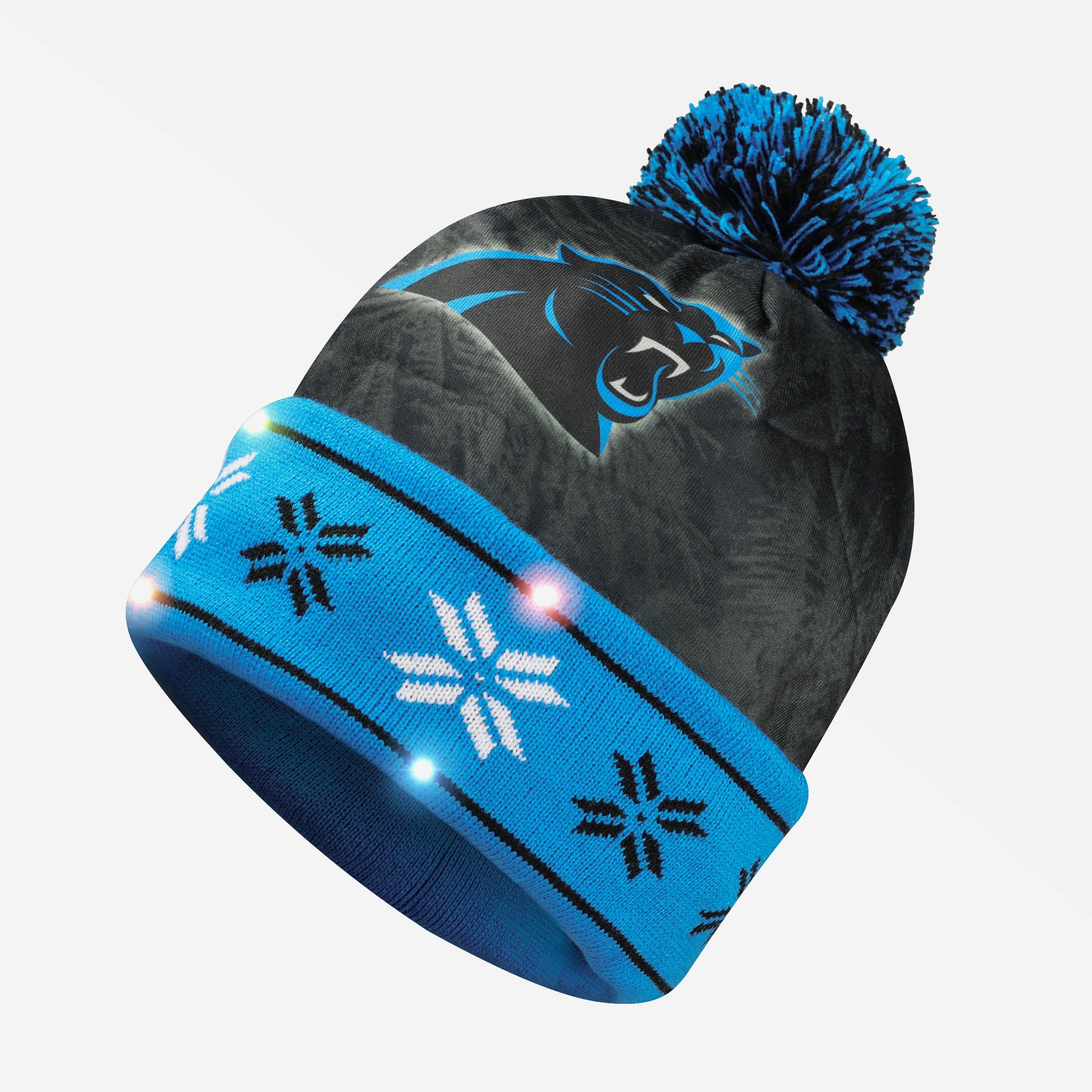 Carolina Panthers Big Logo Glowing Beanie - Light Up Your Team Spirit!