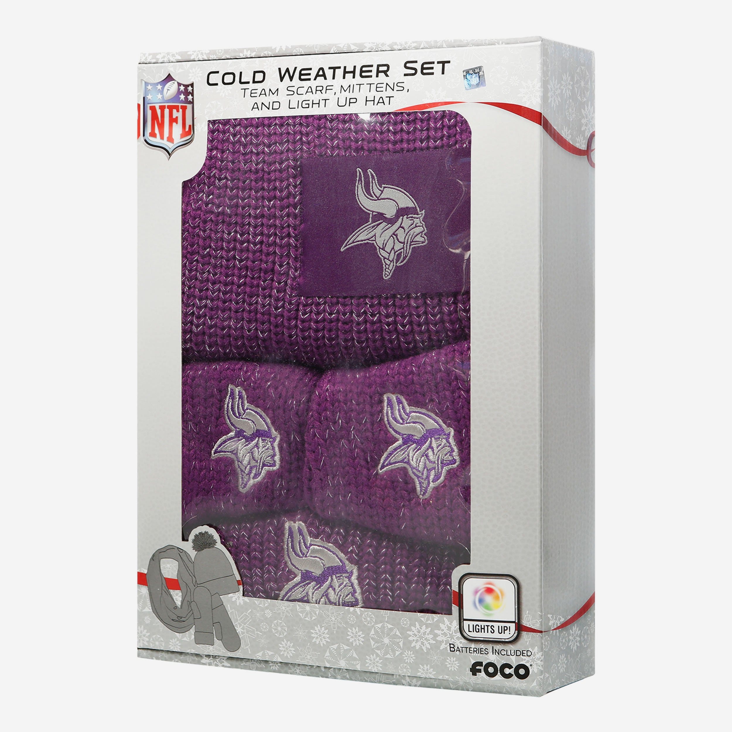 Gorgeous Minnesota Vikings Women's Glitter Knit Cold - Weather Set