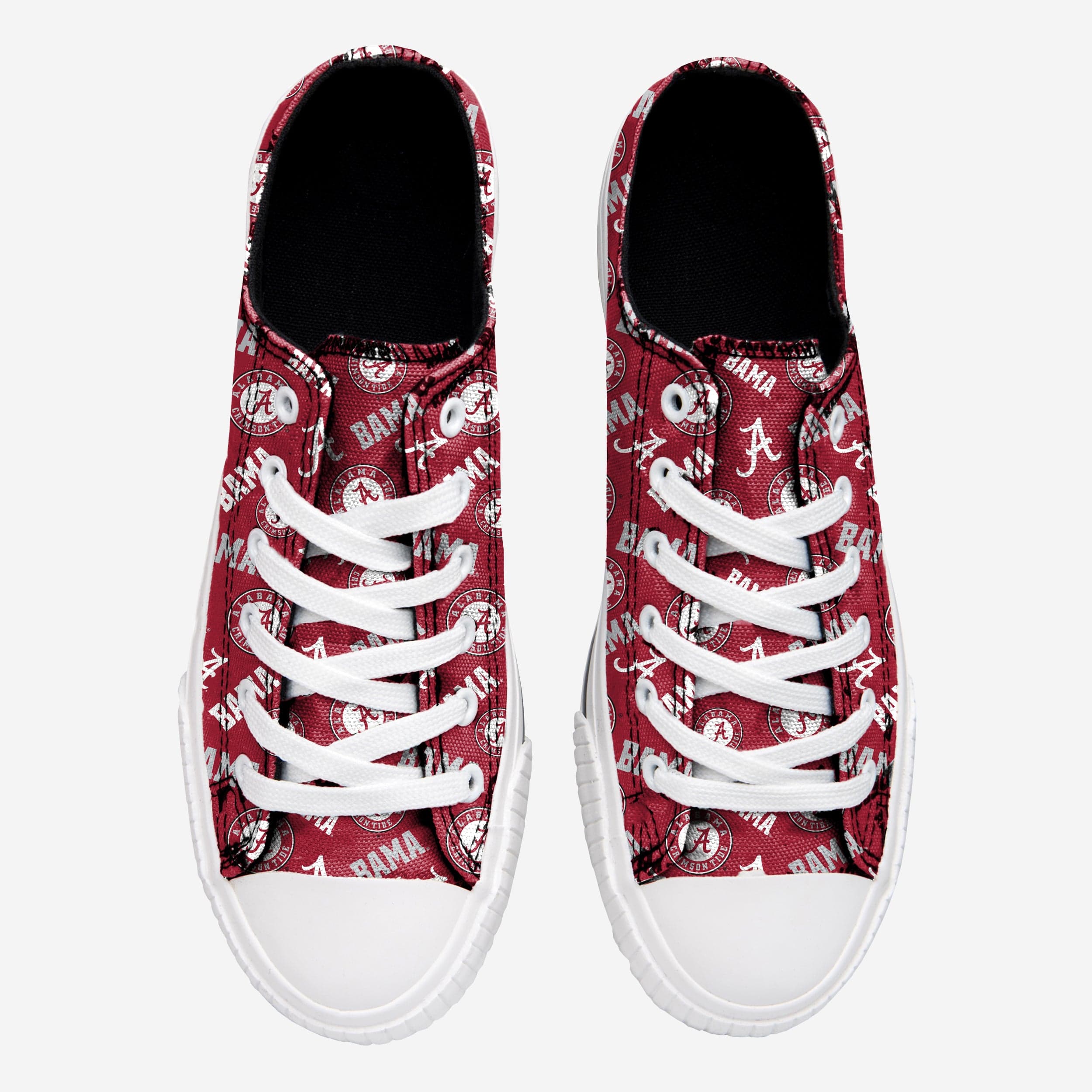 Alabama Crimson Tide Women's Stylish Low-Top Canvas Shoes with Repeat Print