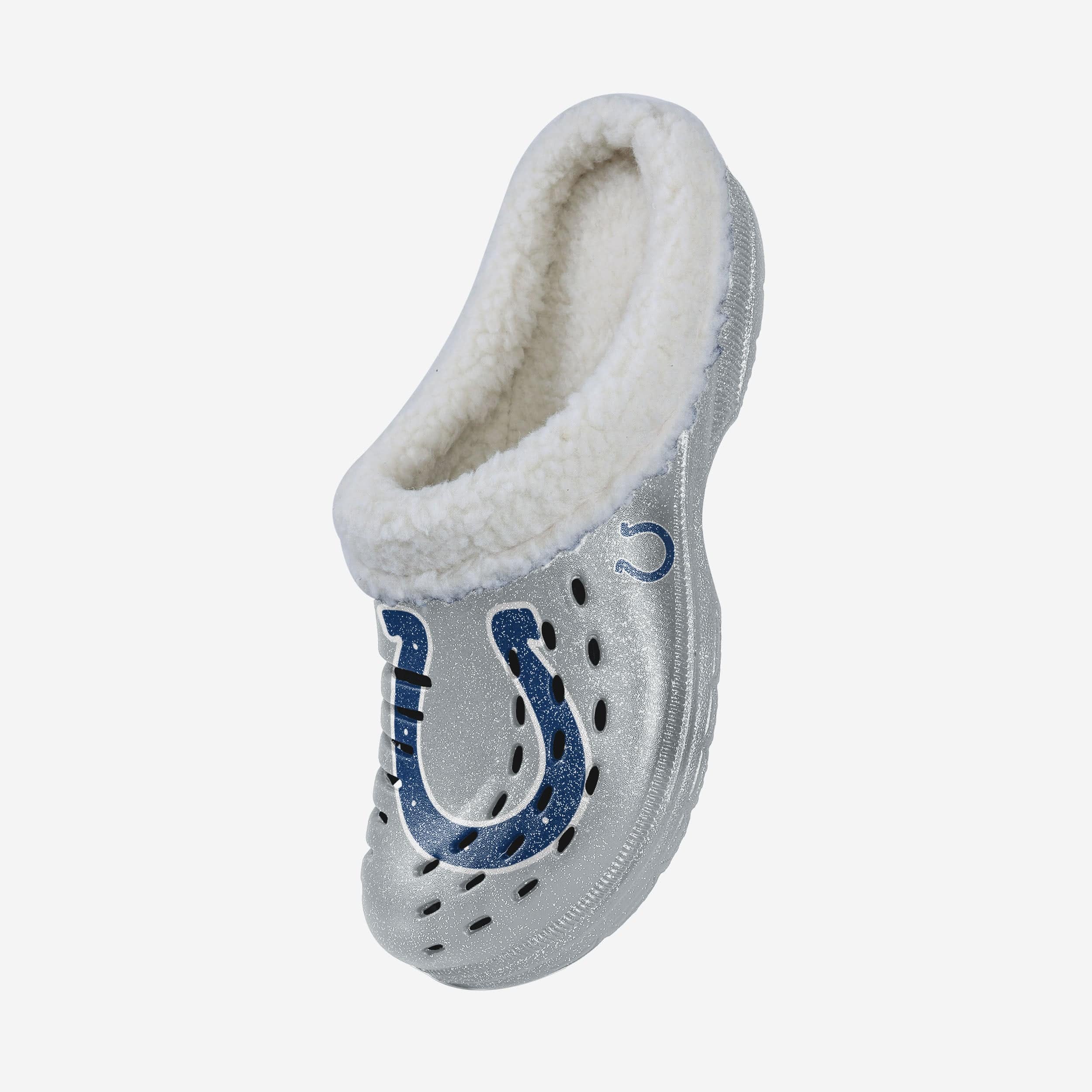 Sparkling Indianapolis Colts Women's Sherpa-Lined Glitter Clogs
