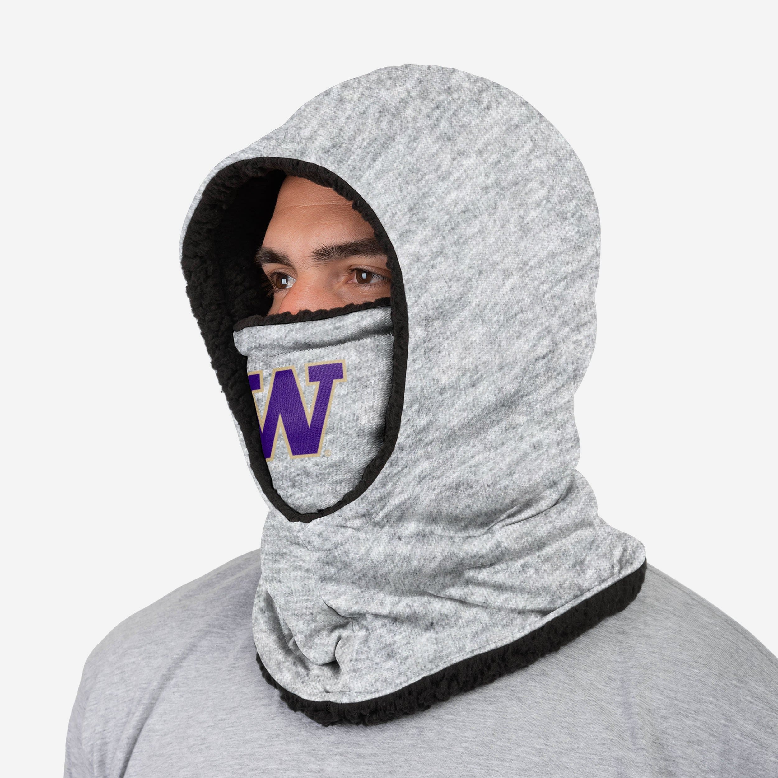 Washington Huskies Heather Grey Big Logo Hooded Gaiter - Your Ideal Cold-Weather Companion