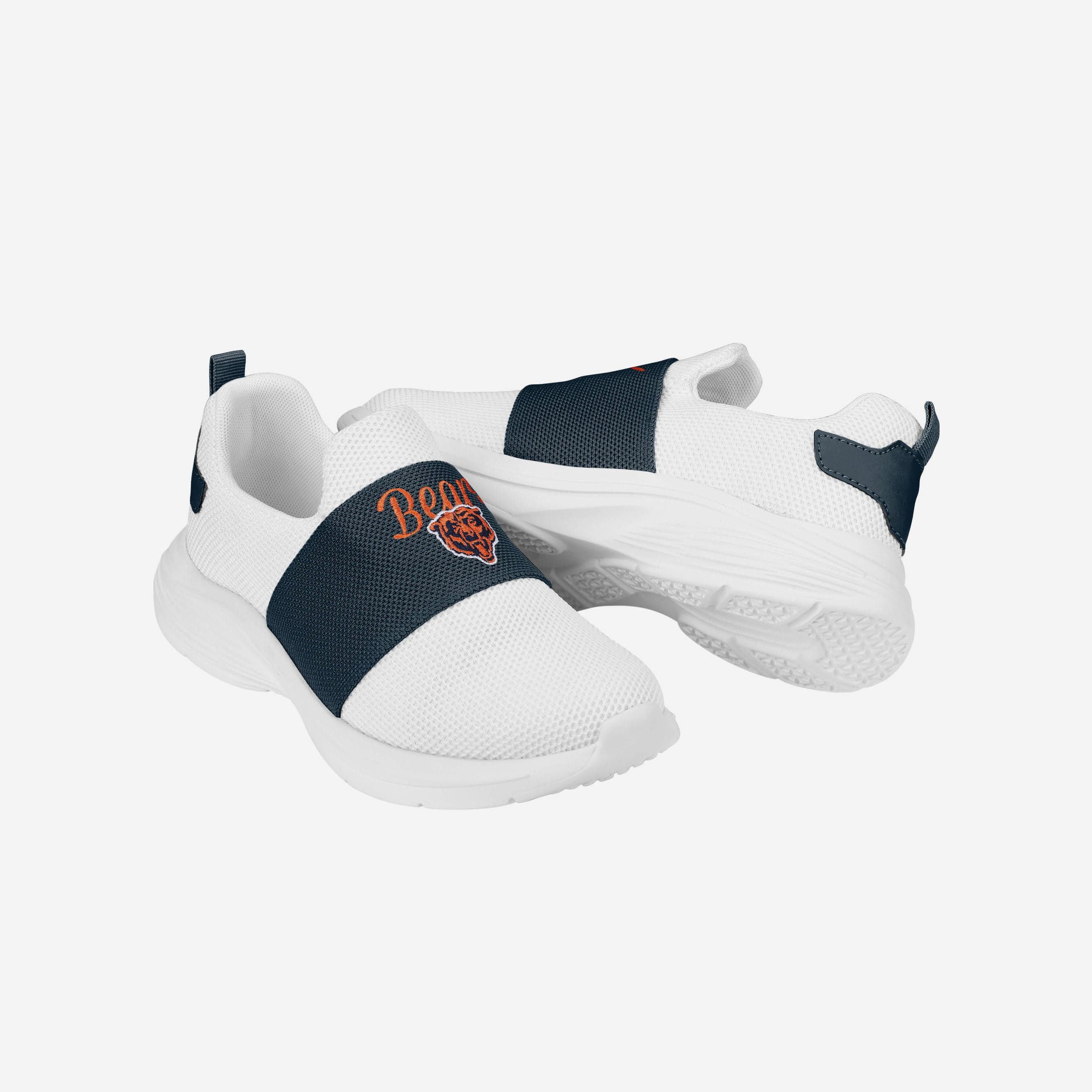 Stylish Chicago Bears Women's White Slip-On Script Wordmark Sneakers