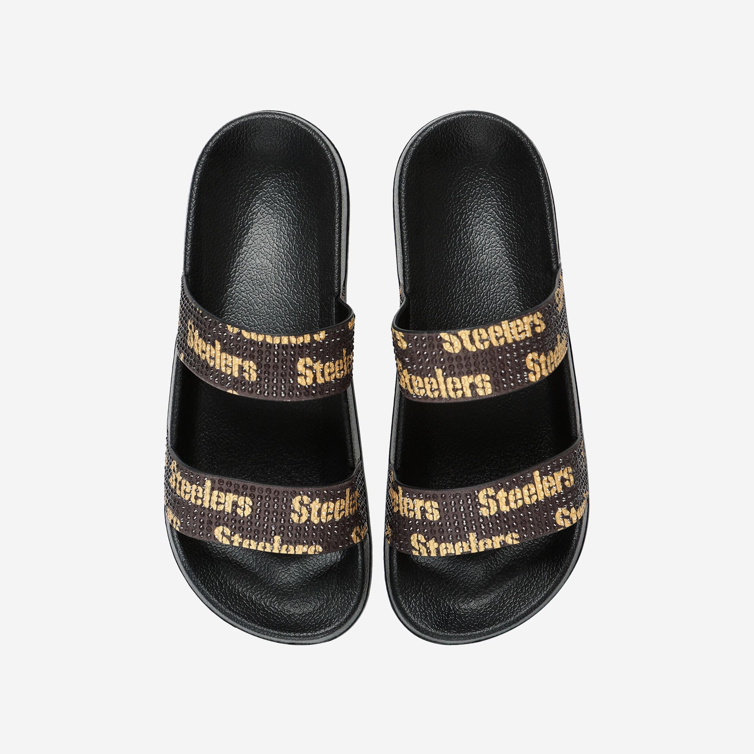 Sparkling Pittsburgh Steelers Women's Double Strap Sandals