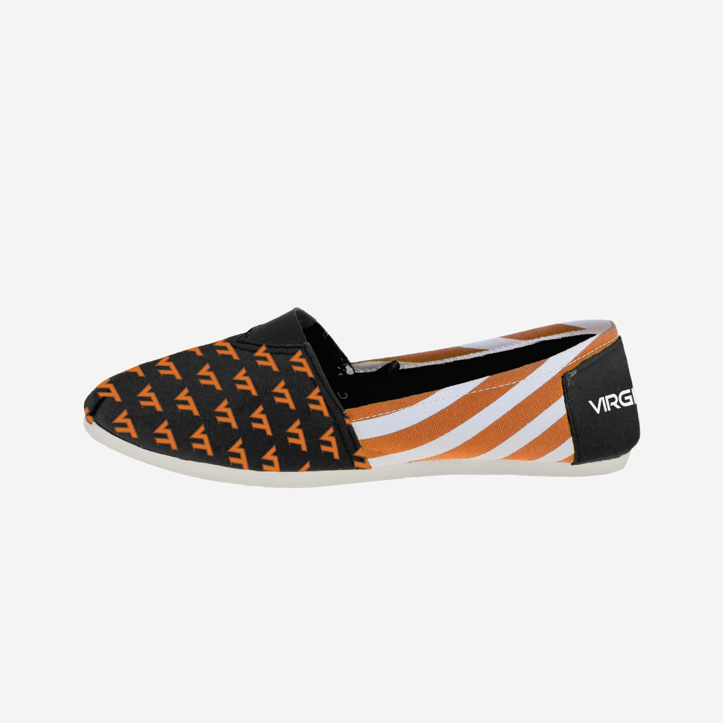 Virginia Tech Hokies Women's Stylish Stripe Canvas Shoes - Rock Your Team Spirit!