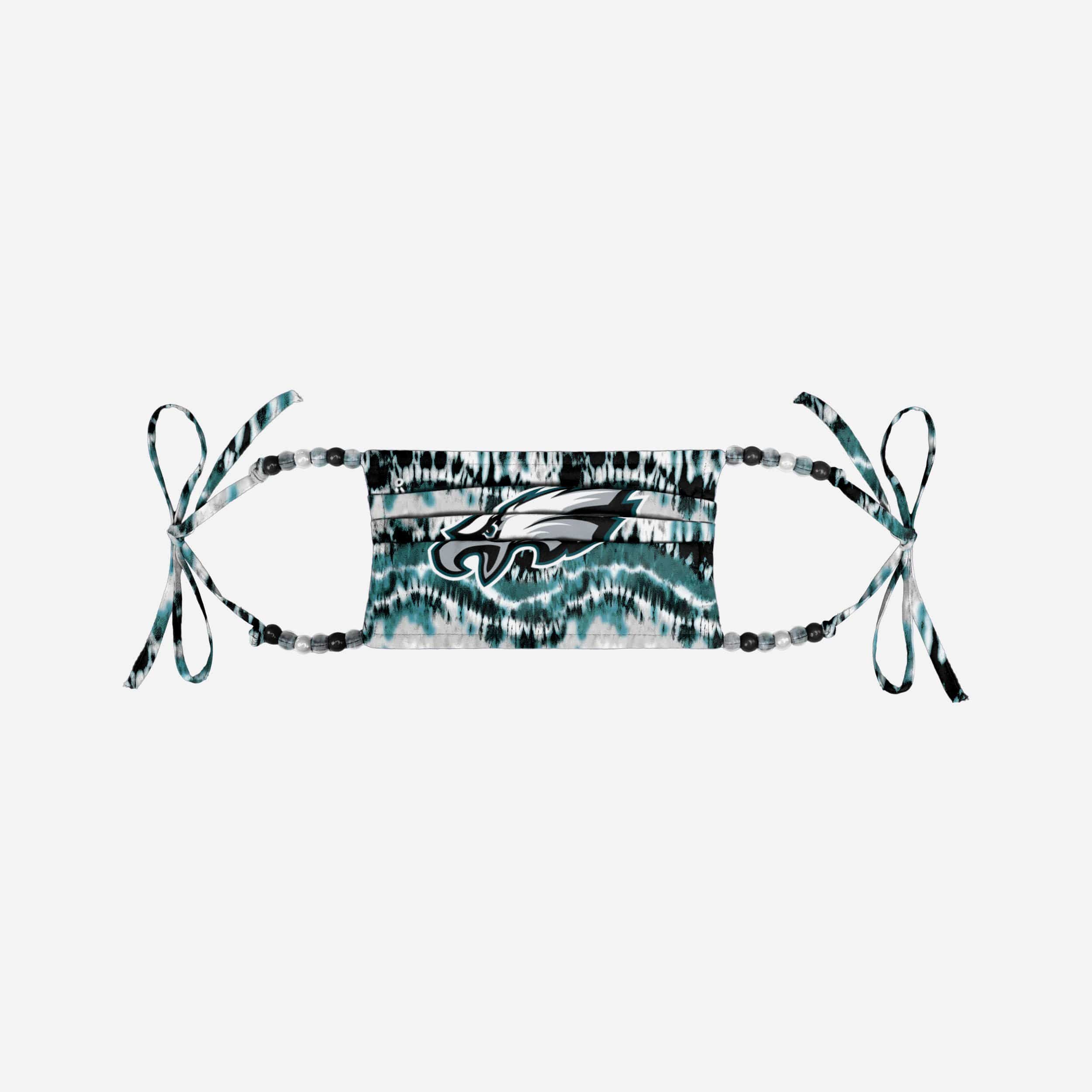 Philadelphia Eagles Tie-Dye Beaded Tie-Back Face Cover - Show Your Team Spirit!