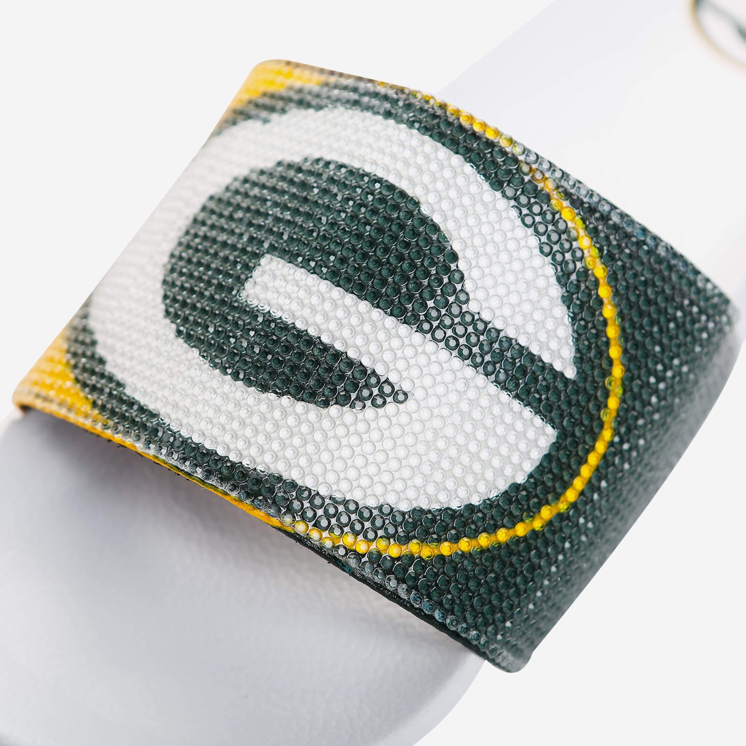 Green Bay Packers Women's Stunning Big Logo Shimmer Slides