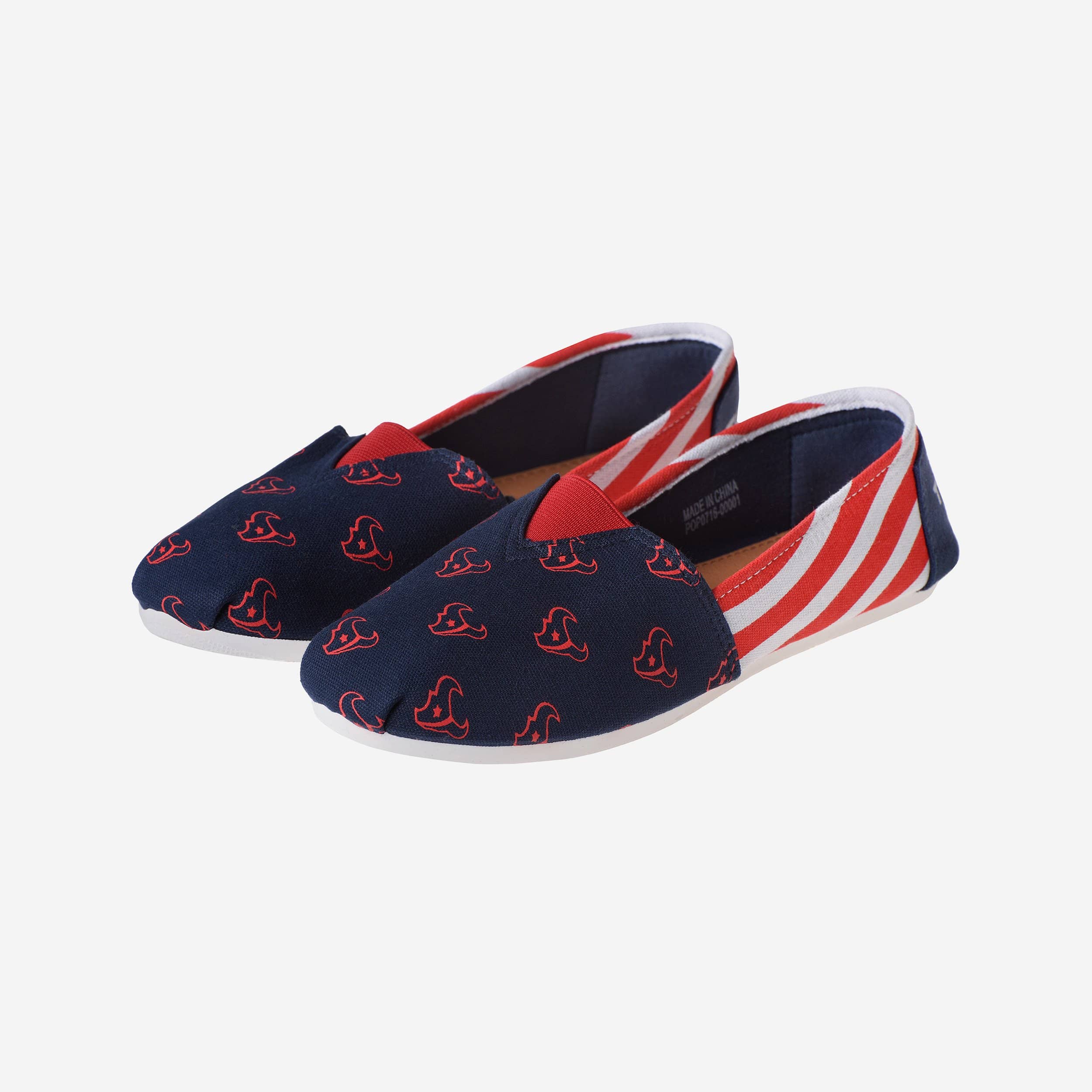 Stylish Houston Texans Women's Stripe Canvas Shoes