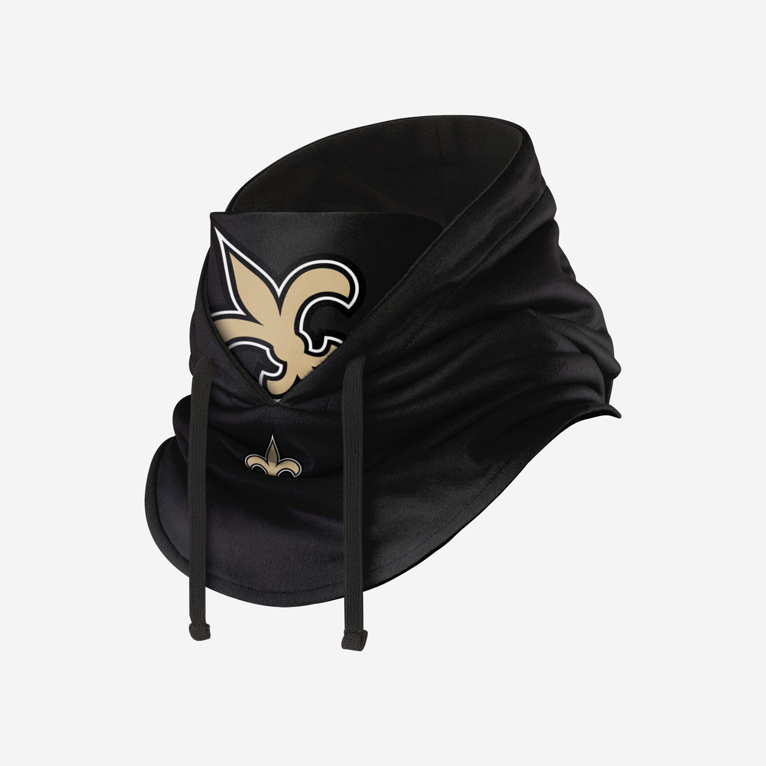 New Orleans Saints Black Drawstring Hooded Gaiter - Your Winter Essential