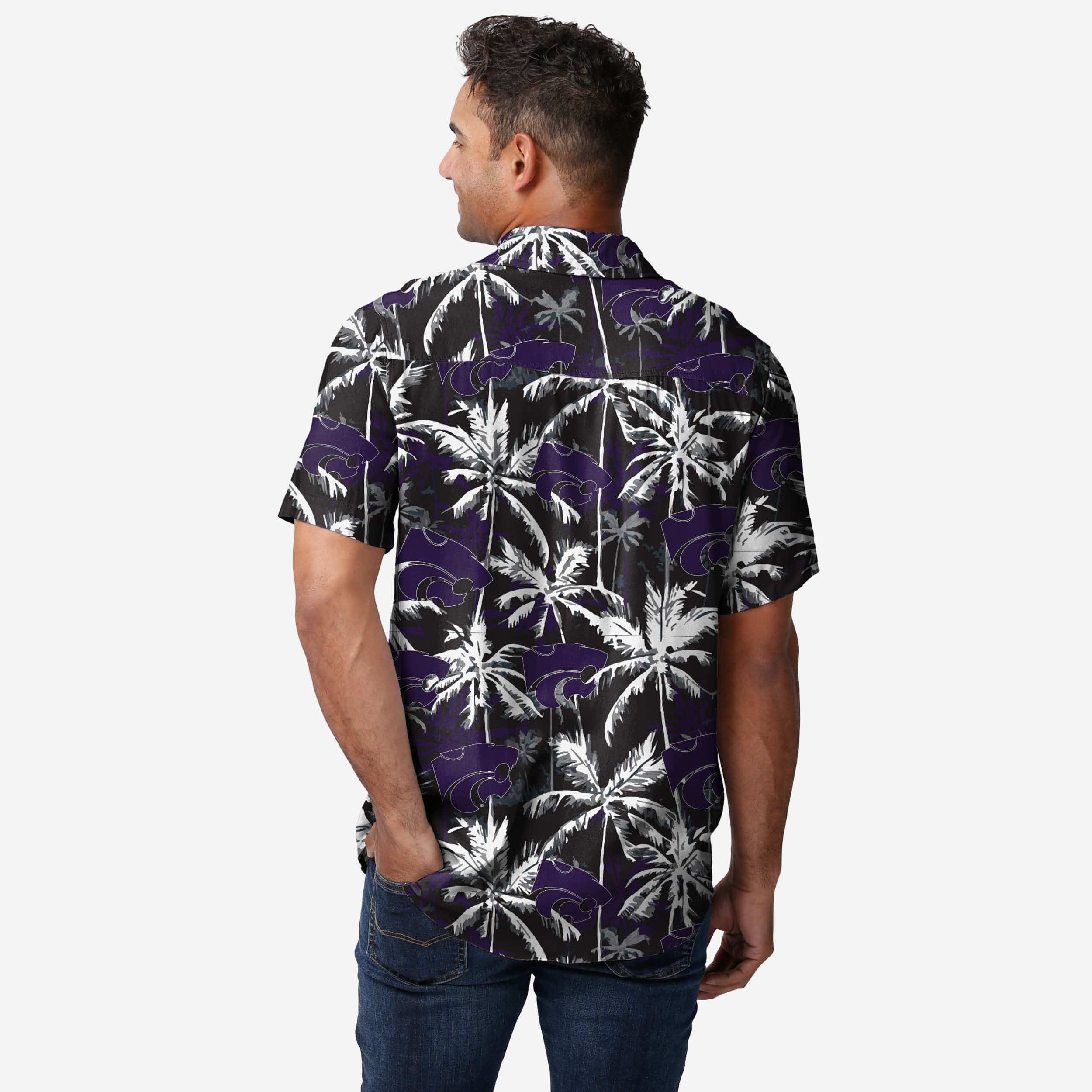 Kansas State Wildcats Stunning Black Floral Button-Up Shirt