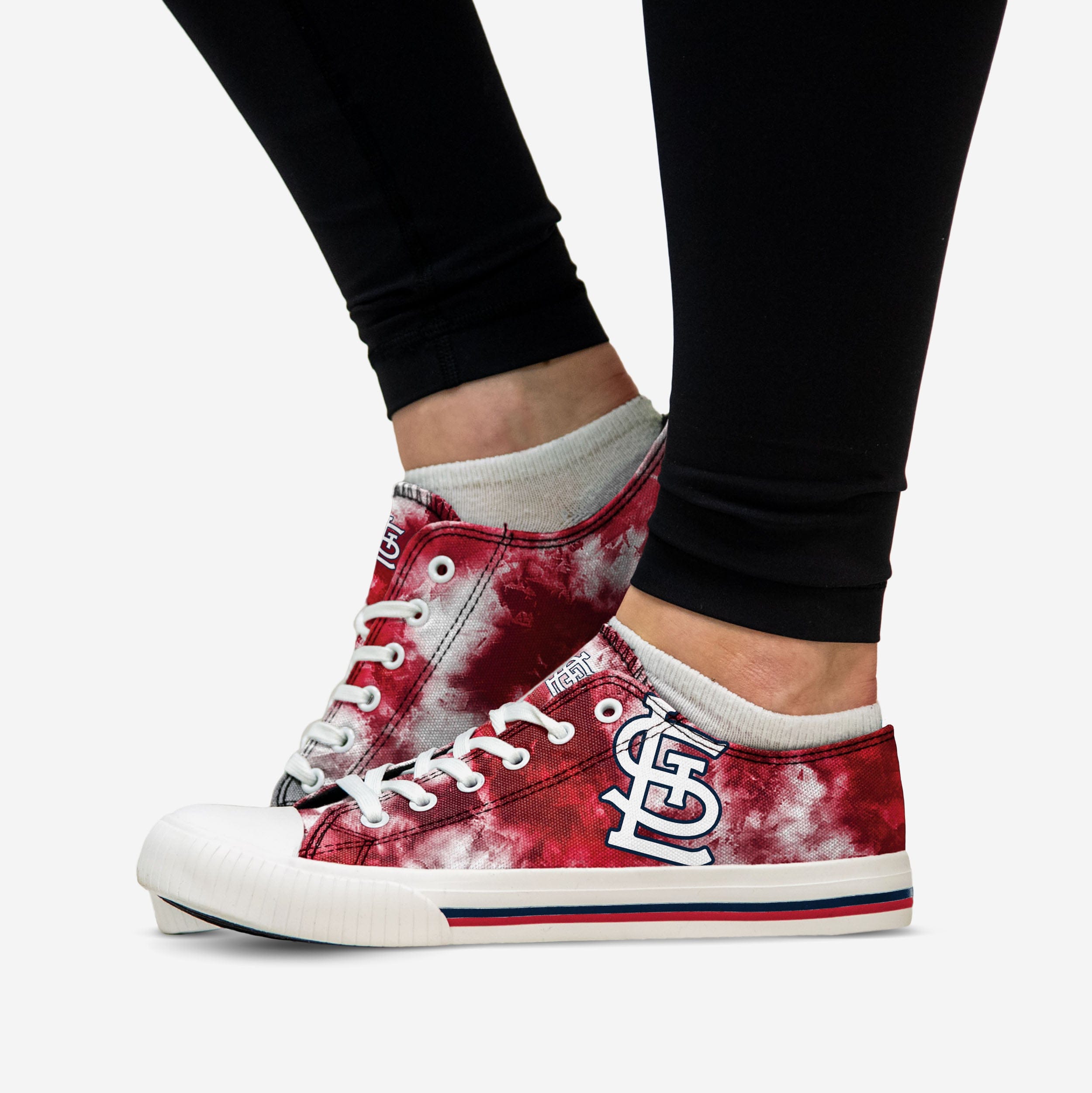 Groovy St Louis Cardinals Women's Low Top Tie-Dye Canvas Shoes